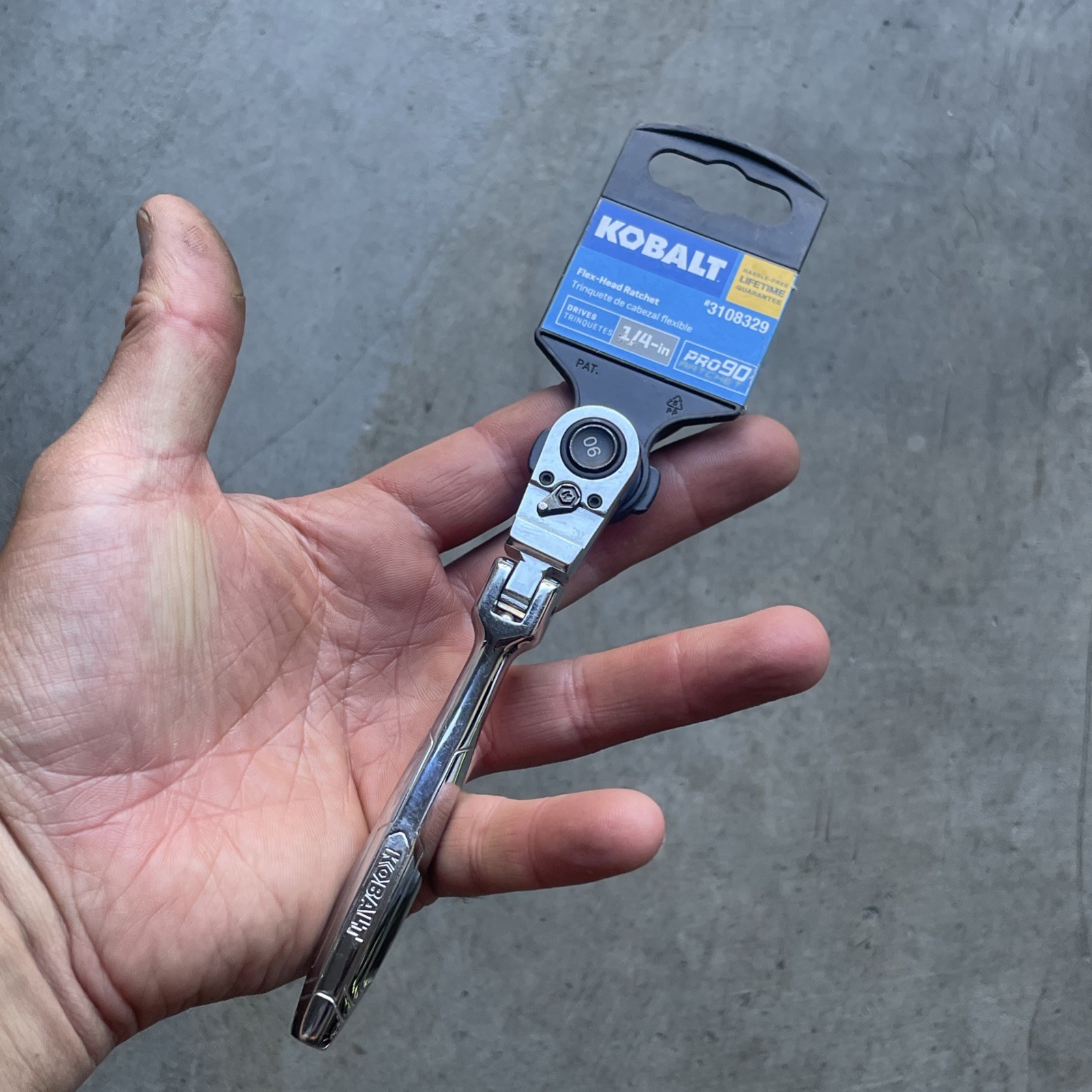 New Kobalt 1/4” Drive Flex Head Pro 90 Ratchet!! 81746 ~ 3108329
