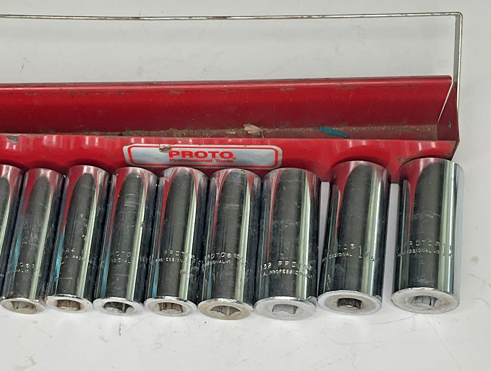 Proto 1/2” Drive Deep Socket Set 11 Pieces SAE with Tray USA