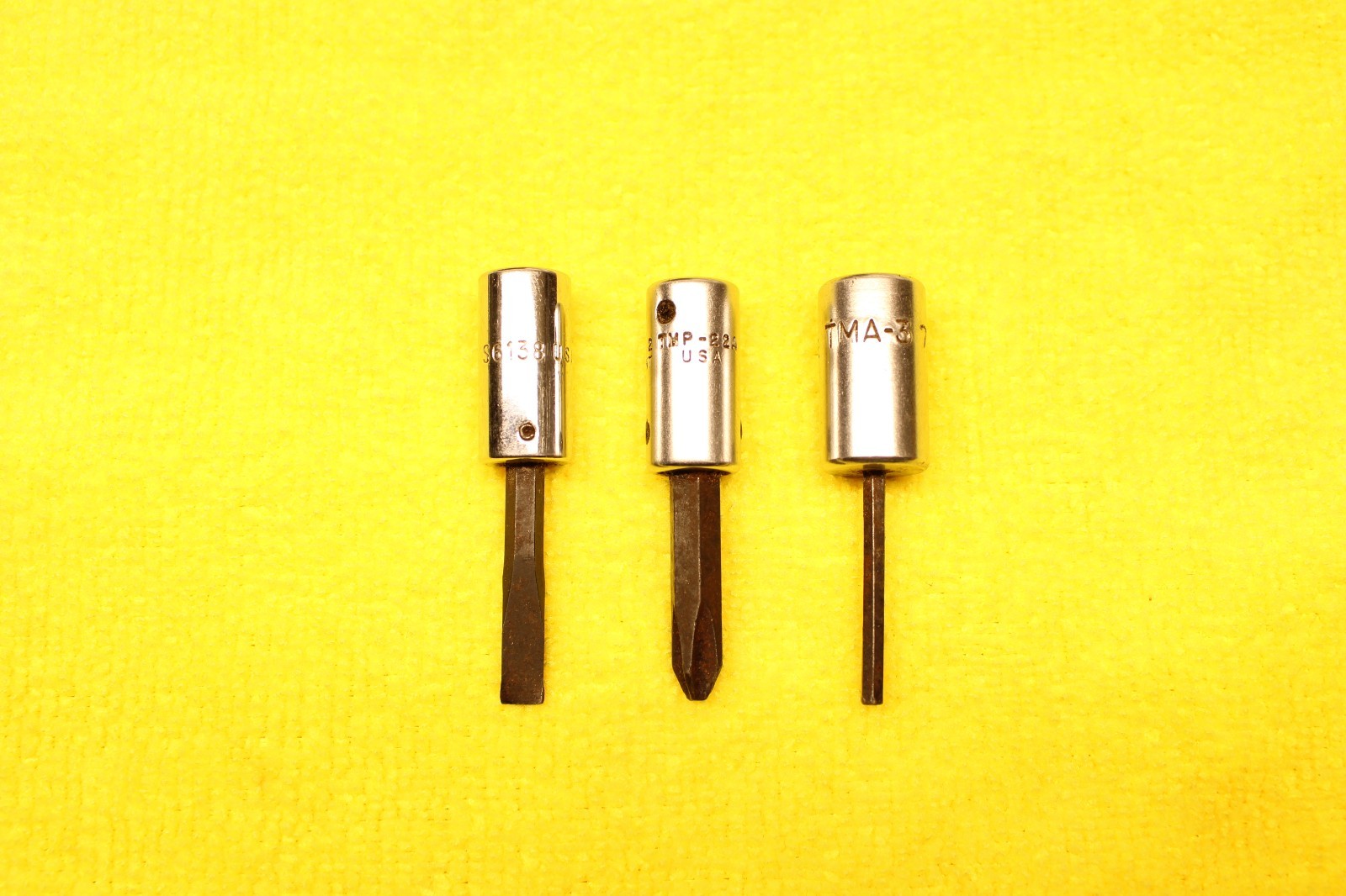 Used Snap-on Tools «3PC LOT» 1/4″ DRIVE FLAT HEAD, PHILLIPS AND ALLEN