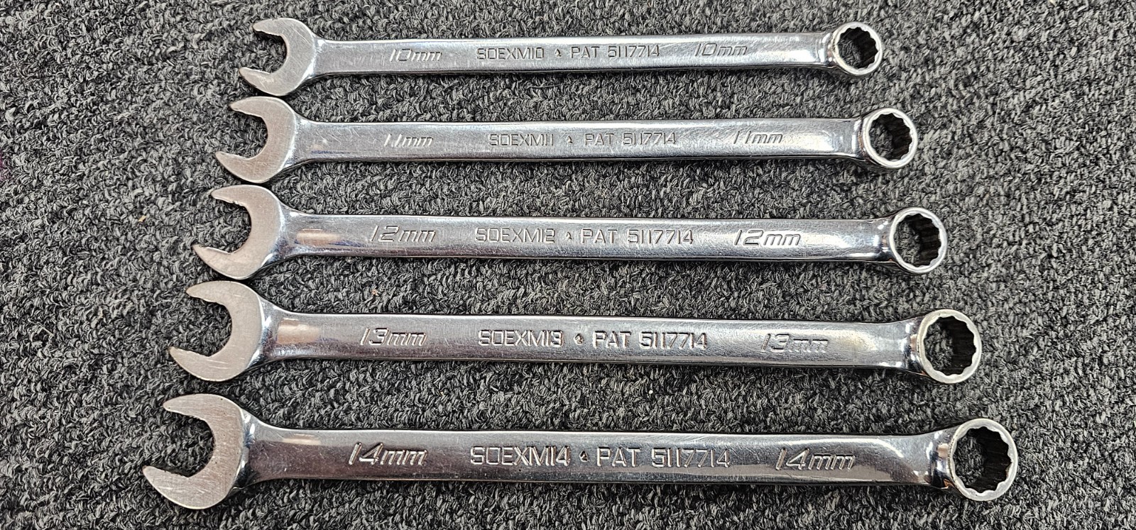 Snap-On SOEXM 12Pt Metric Combination Wrenches, 10,11,12,13,14mm & 17,18,19mm