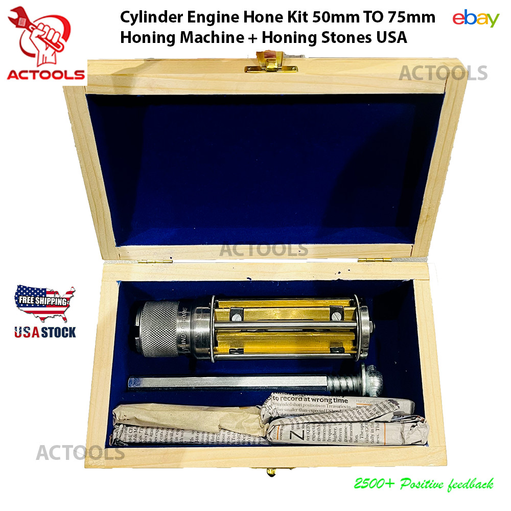 New Cylinder Engine Hone Kit 50mm TO 75mm Honing Machine + Honing Stones USA