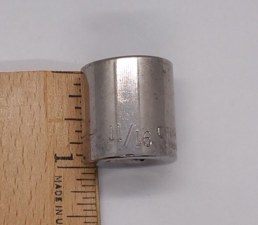 Vintage Craftsman 3/8″ Drive 11/16″ 12 Point Shallow Socket SAE G1 44336 USA NOS