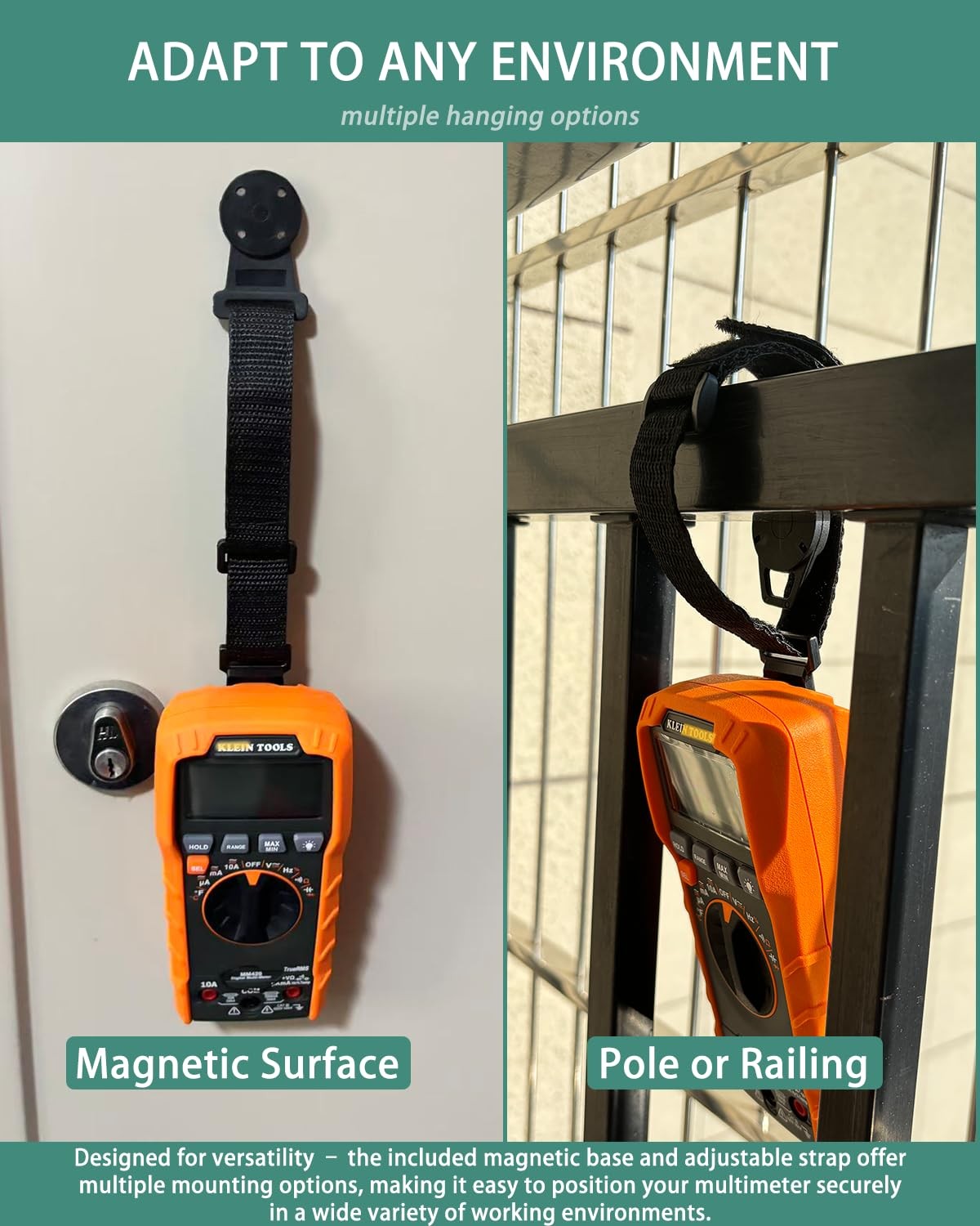 BOCEUC Magnetic Hanging Strap Hands-Free Holder for Klein Tools black