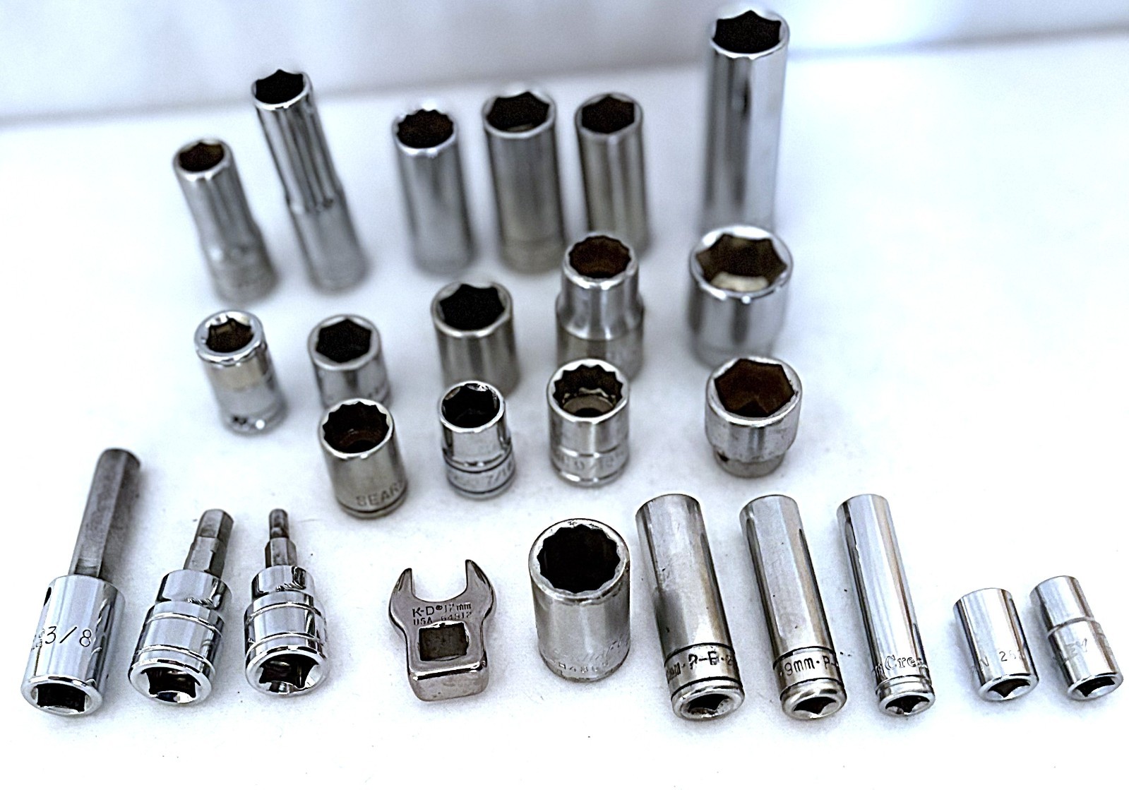 Set of 25 Sockets SAE Metric 1/4″ 3/8″ 1/2″ Drive Shallow & Deep
