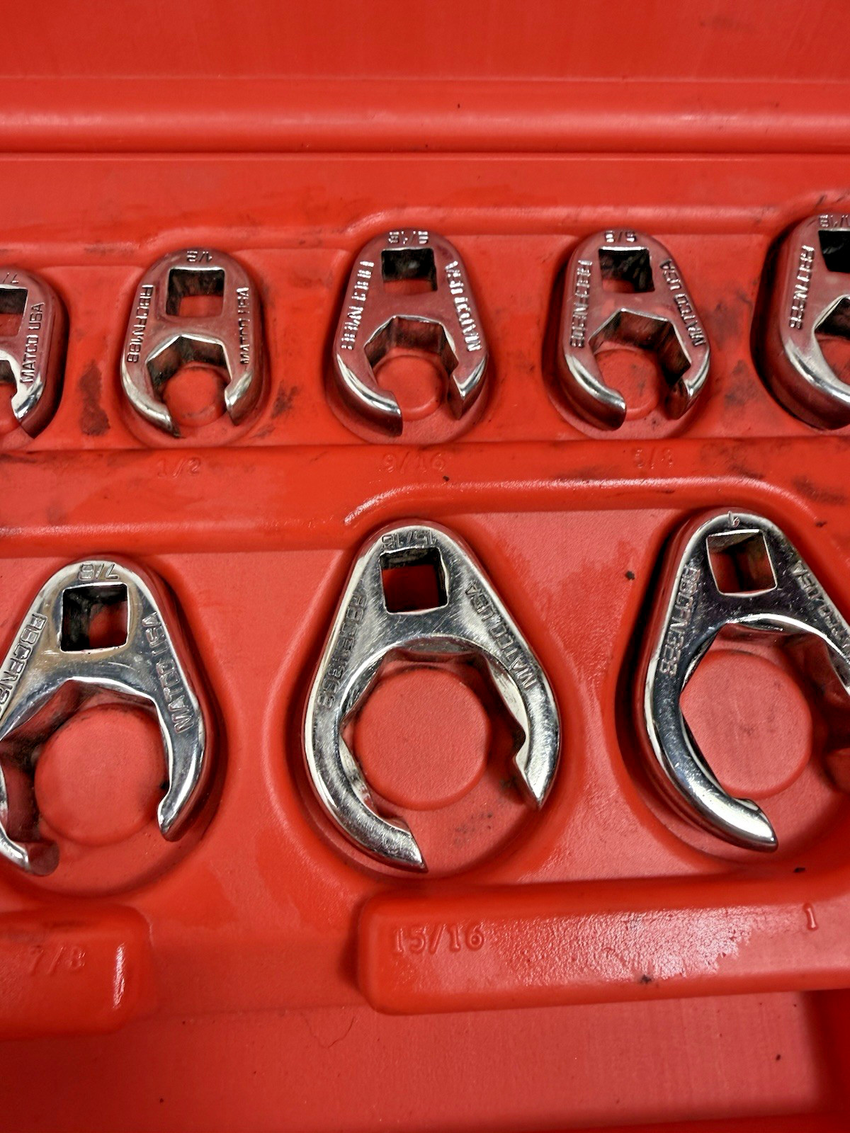 Matco Tools 11pc 3/8” Drive SAE CrowFoot Wrench Set SRBCFN11B -1” To 3/8”