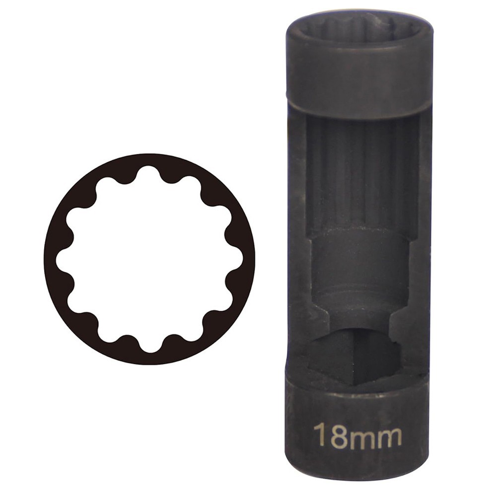 Chromium Vanadium Steel 1/2 Inch Drive 12 Point Strut Socket 16mm 18mm 22mm