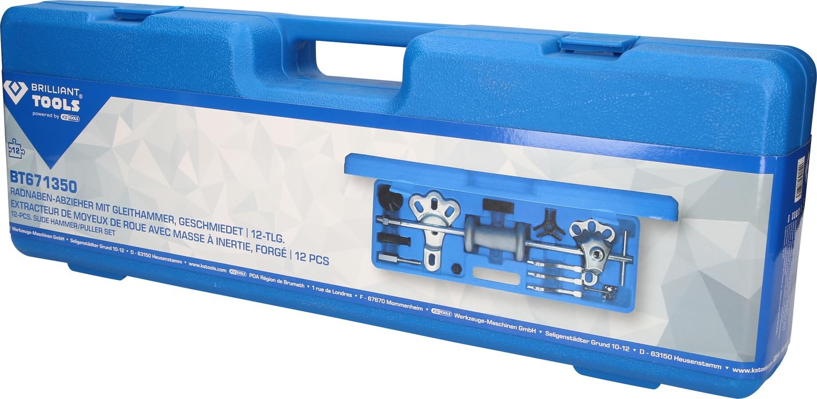 KS TOOLS wheel hub puller with slide hammer, forged, 16 pieces