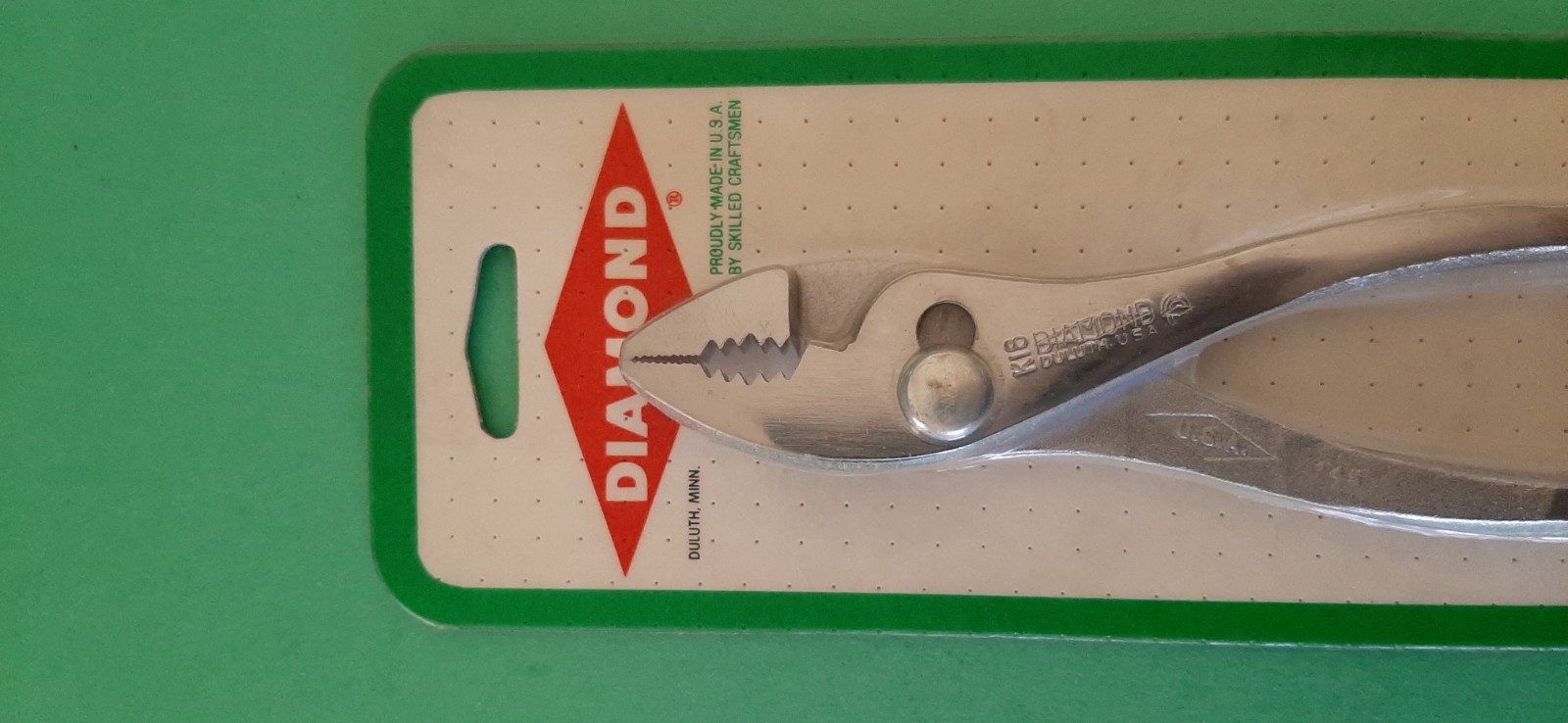 NOS Diamond Horseshoe Duluth USA 8″ K18 K18H Slip Joint Pliers New on card 5J