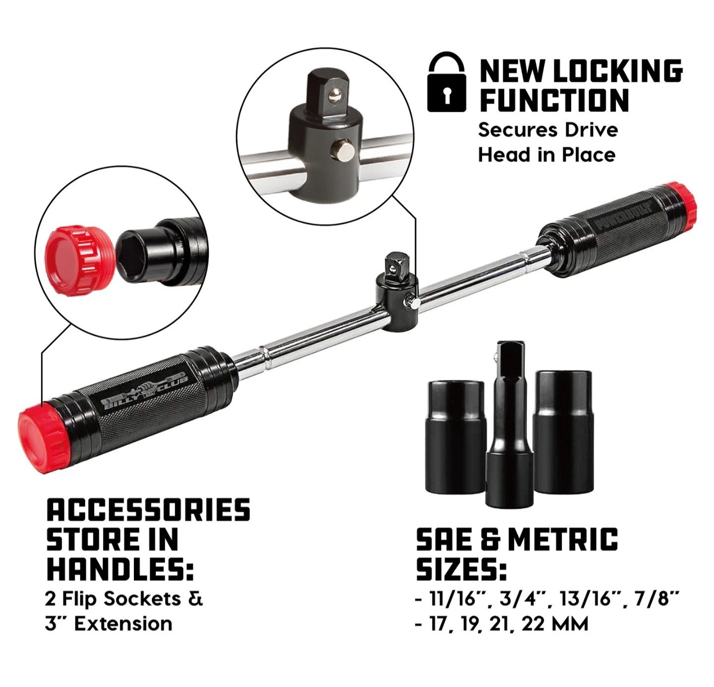 New!! Powerbuilt Billy Club Universal Lug Wrench 642250 (Bent Or Torn Packaging)