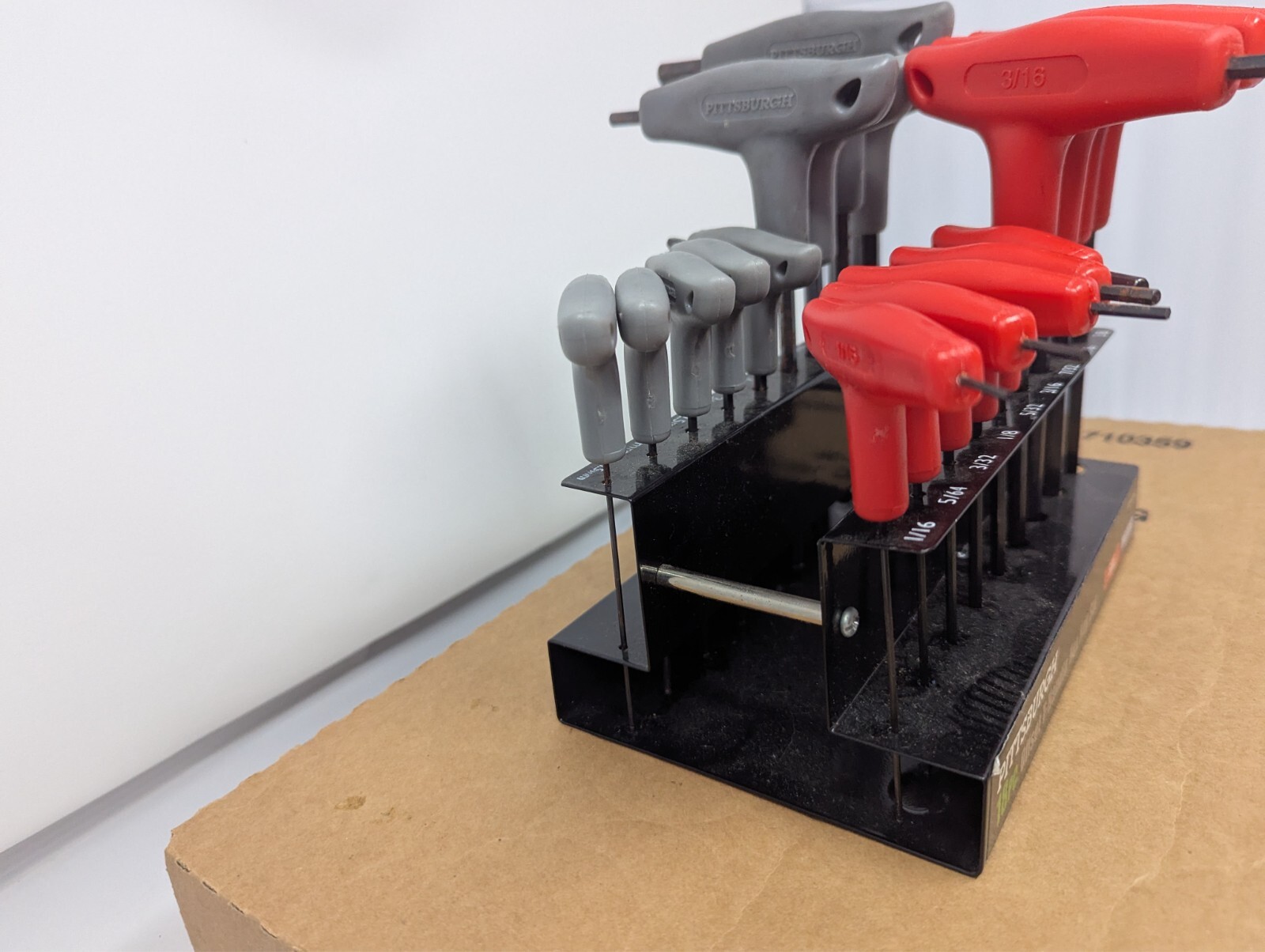 18 Pc Pittsburgh Offset T-Handle Hex Key Set Used SAE Metric