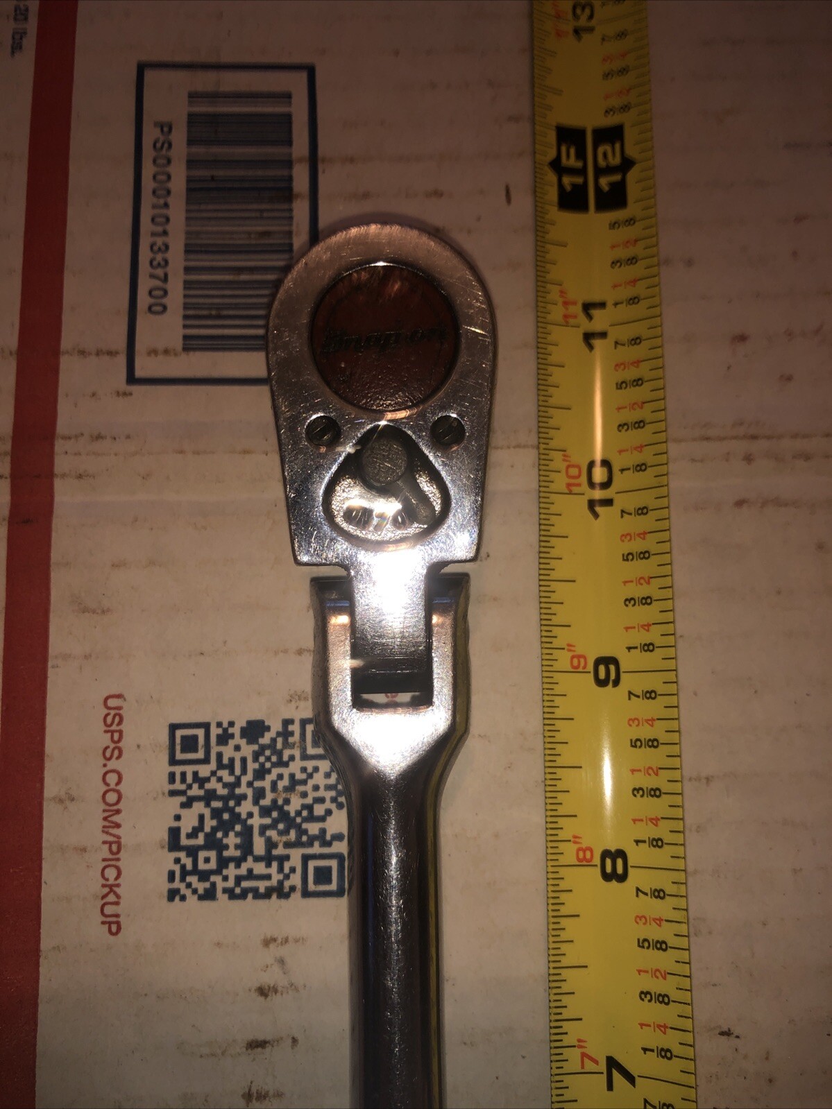 Vintage SNAP ON 3/8″ F731 FLEX HEAD CHROME RATCHET RED BADGE 11″ LONG F 731