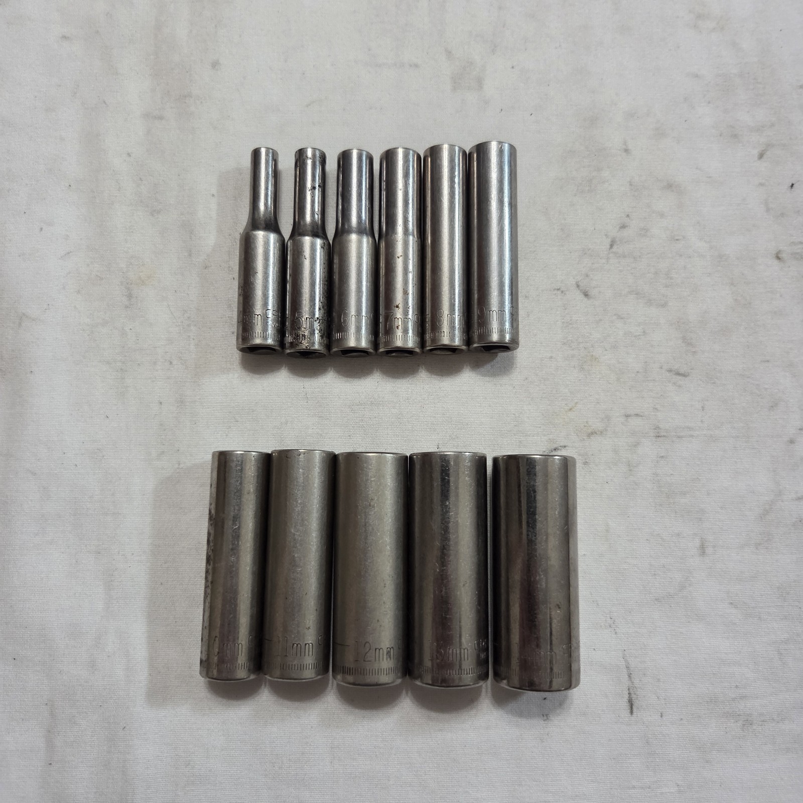 Craftsman 11pc Metric 4mm-14mm 6Pt Deep Socket Set 1/4″ Drive G, G1 Series – USA