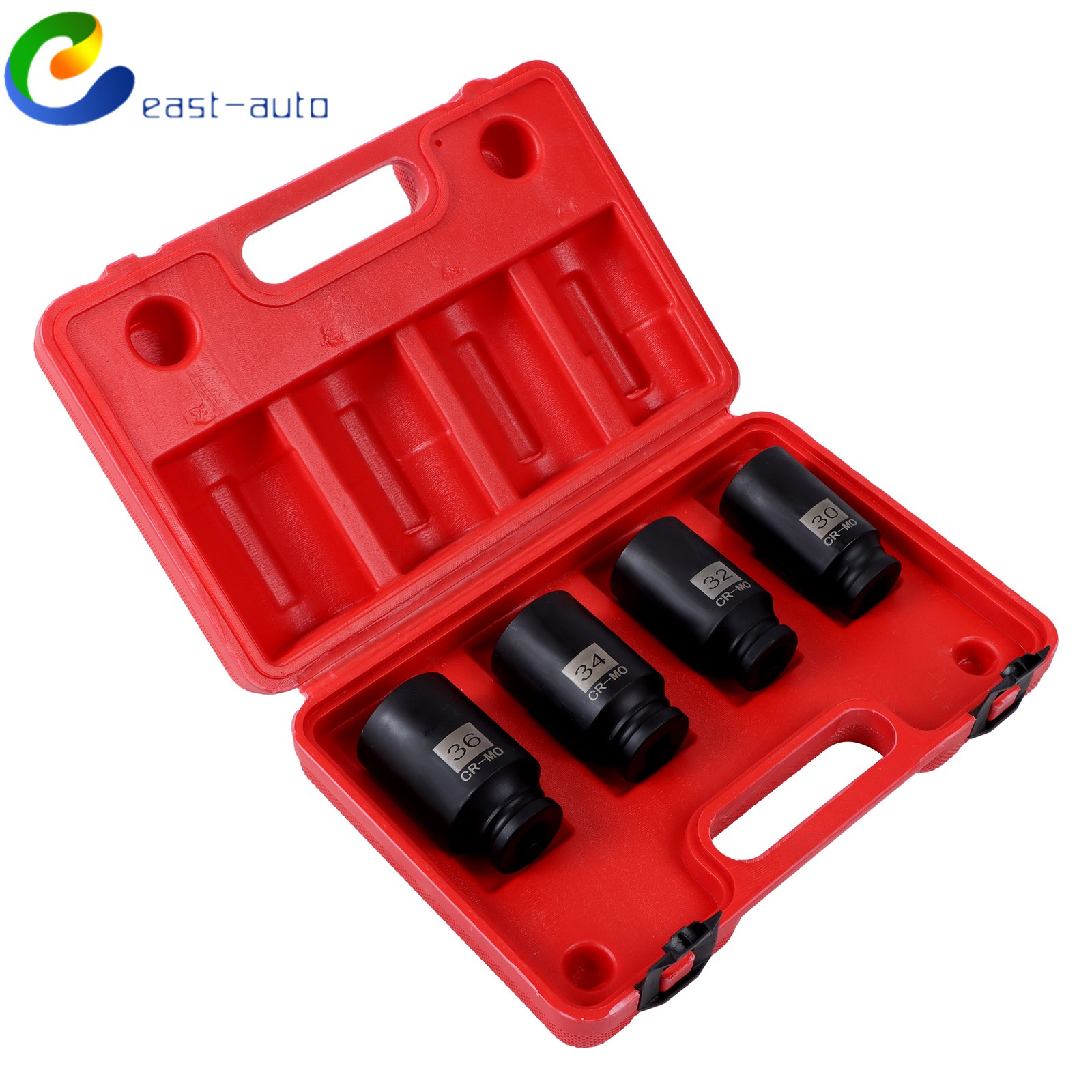 4Pcs 1/2″ Drive Spindle Axle Nut Socket Set 12 Point 30mm 32mm 34mm 36mm