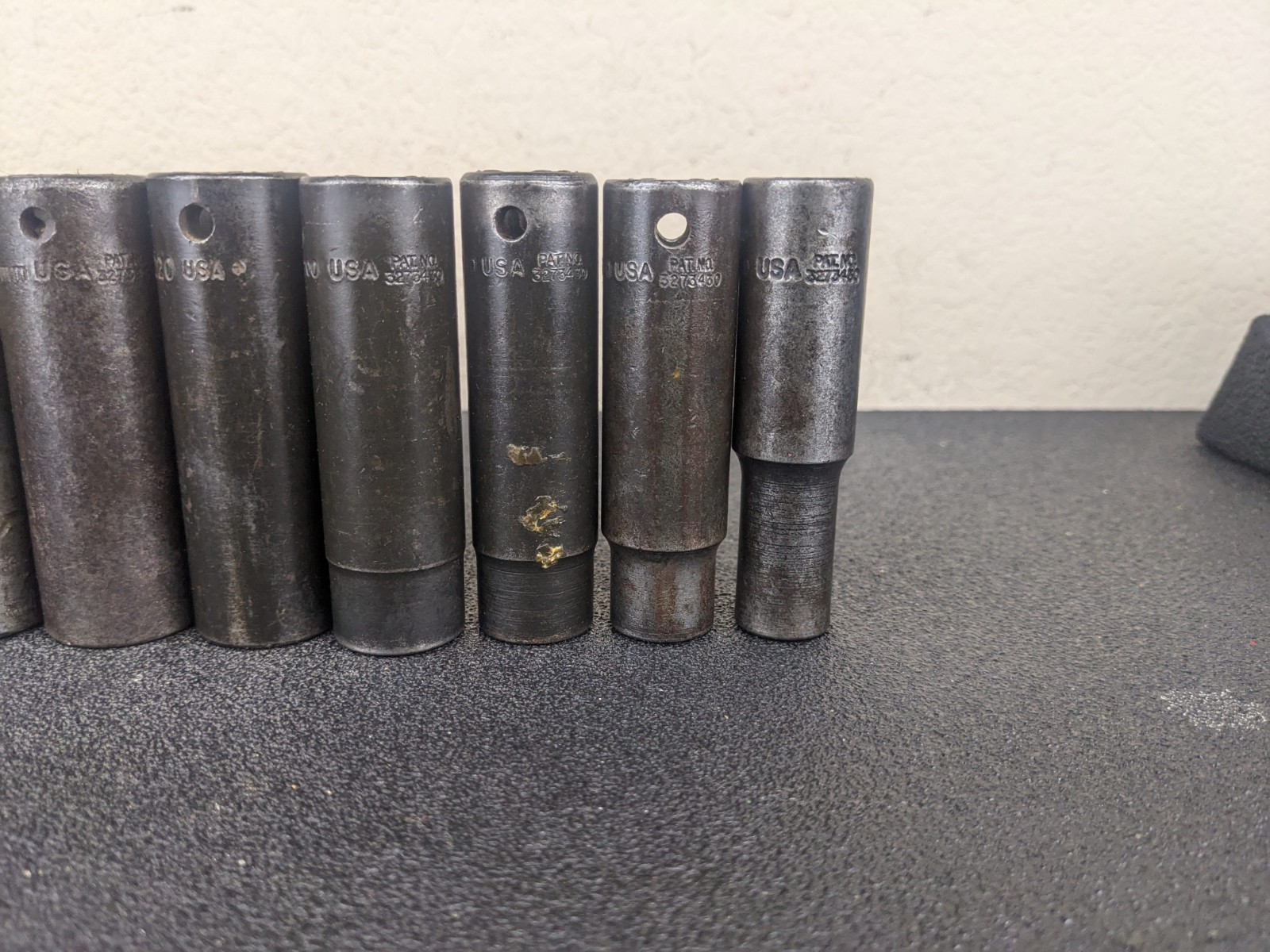 #as294 Snap On SIM 1/2″ Drive 7/16″ 1-1/16″ SAE Deep 6 Point Impact Socket Set