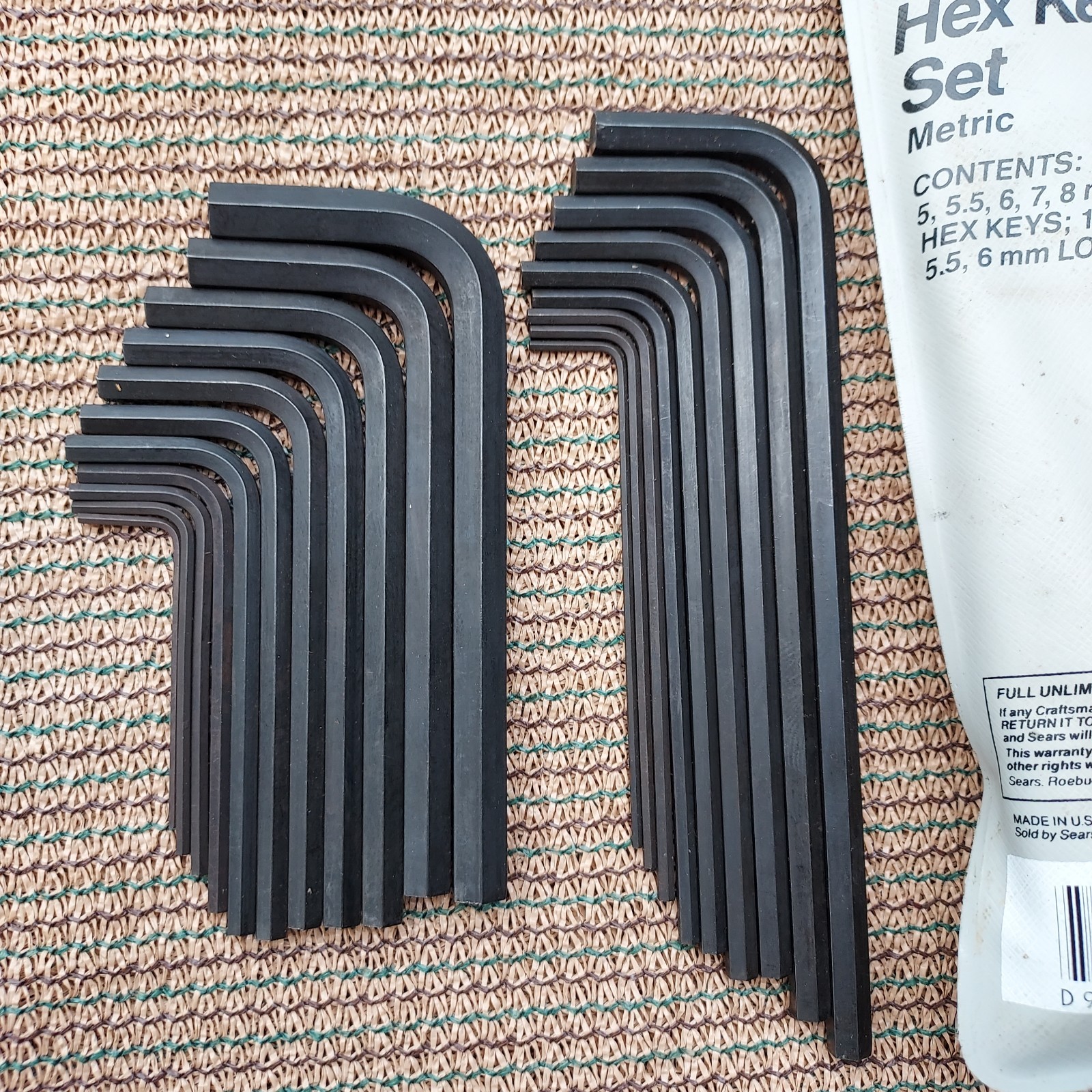 Vintage 40 pc Craftsman 46677 Metric 46696 SAE Set Screw Hex Key Allen – V – USA