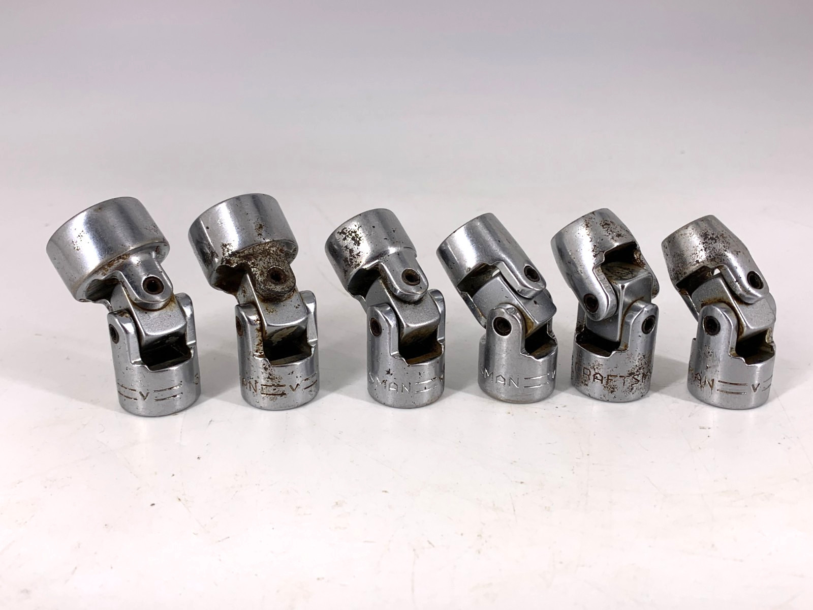 Craftsman (6) Universal Joint Sockets 3/8 Dr V 3/8, 7/16, 1/2, 9/16, 11/16, 3/4