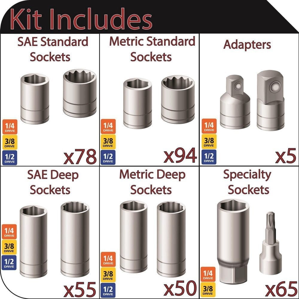Husky Master Socket Set 347-Piece