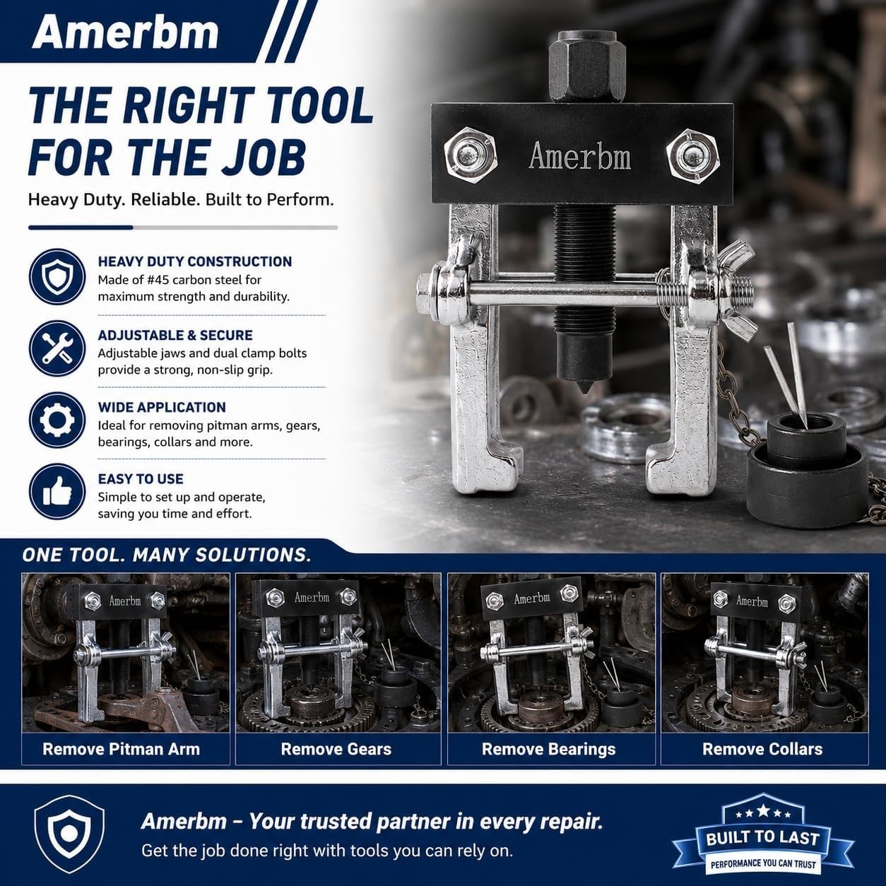 Heavy Duty Adjustable Pitman Arm Puller – OEM-Grade Automotive Repair Tool
