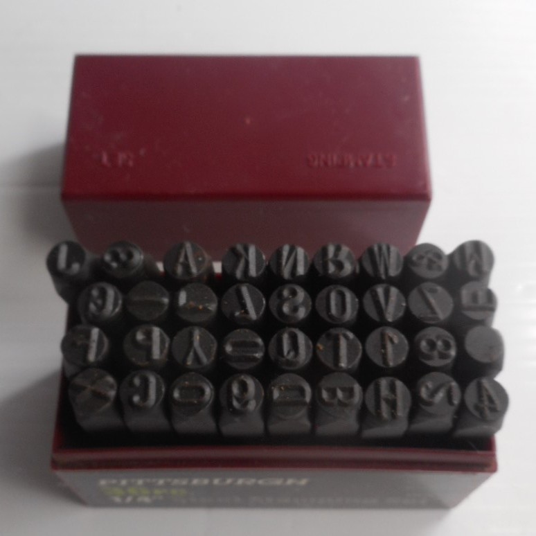 Pittsburgh 36 Piece 1/4″ Steel Letter Number Stamping Set & Plastic Case~63677