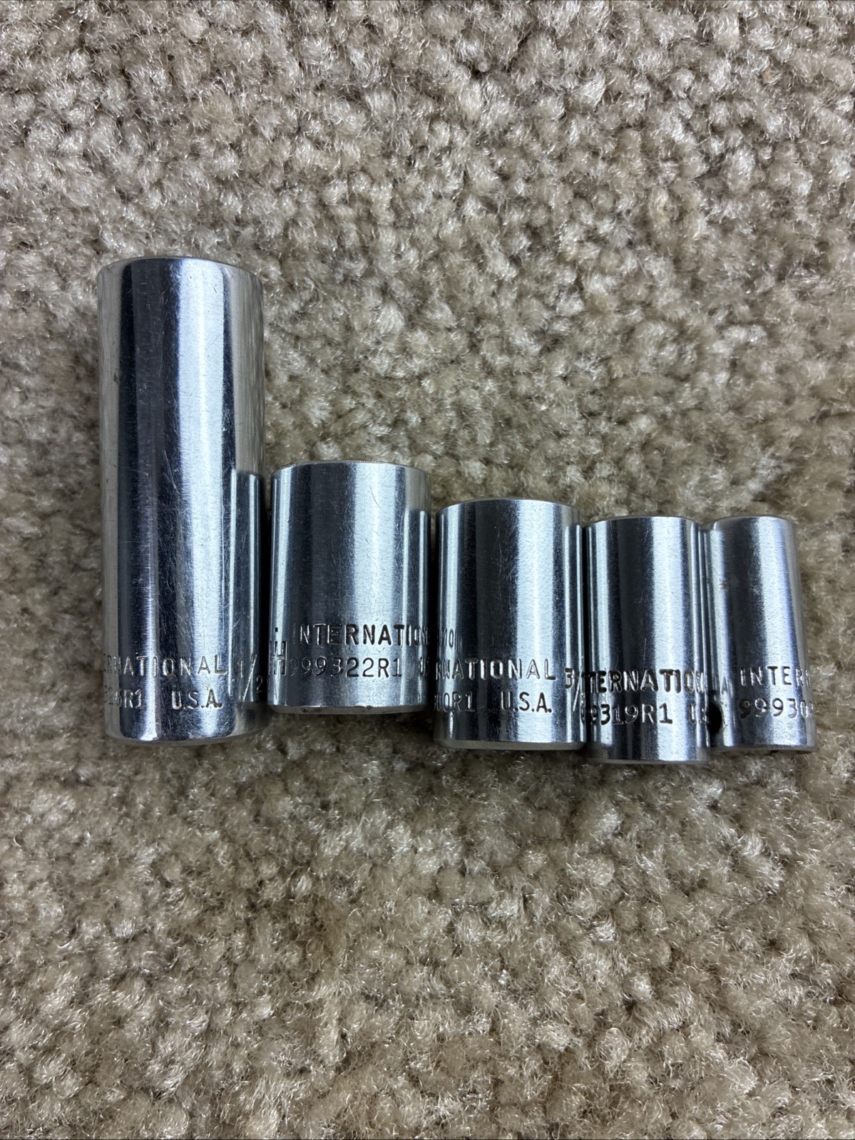 International Harvester 1/4 Drive 5pc.Socket Set SAE Good Condition
