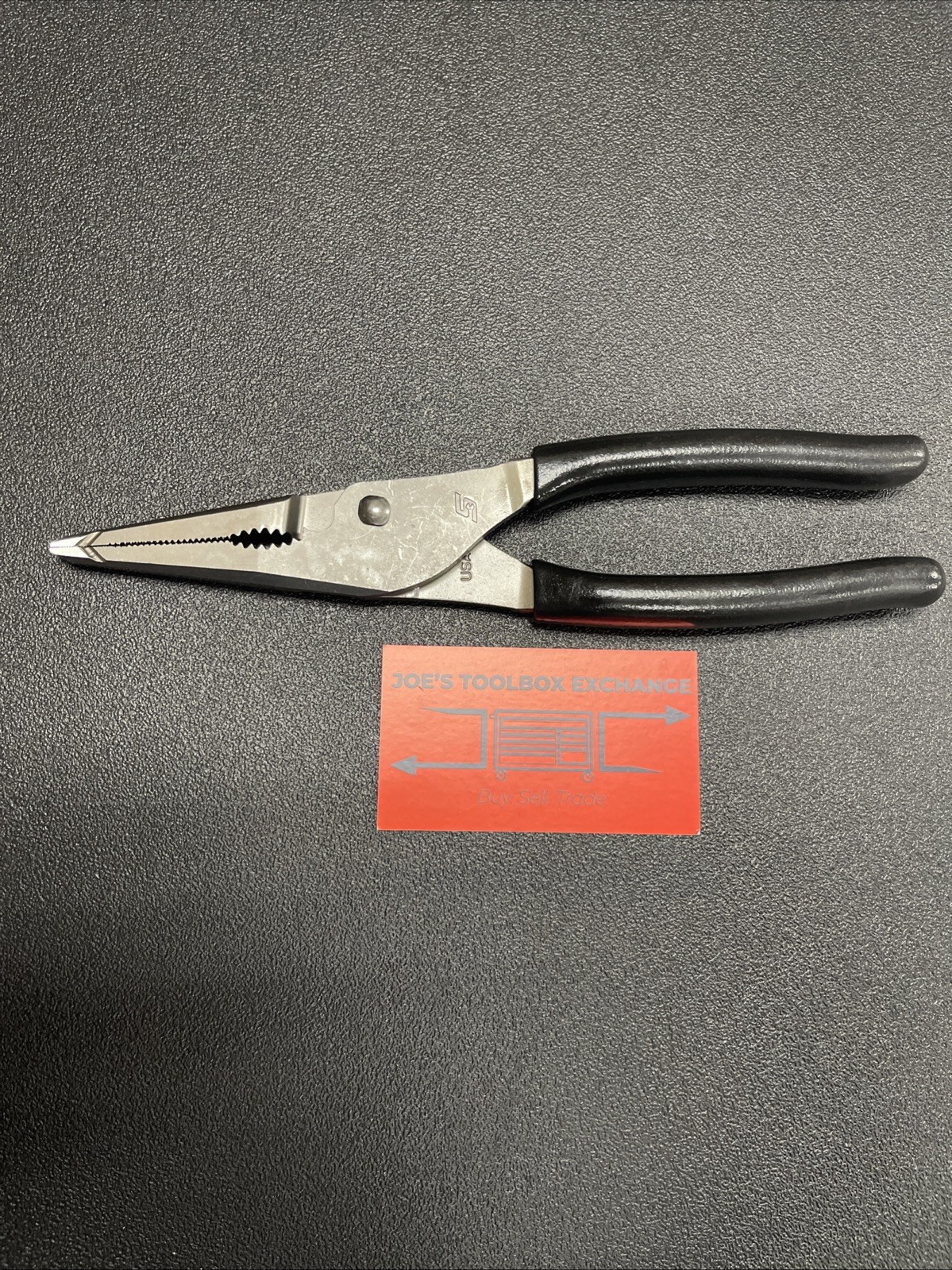 Snap-On Tools USA NEW BLACK 9″ Soft Grip Long Nose Slip Joint Pliers LN47ACFBK
