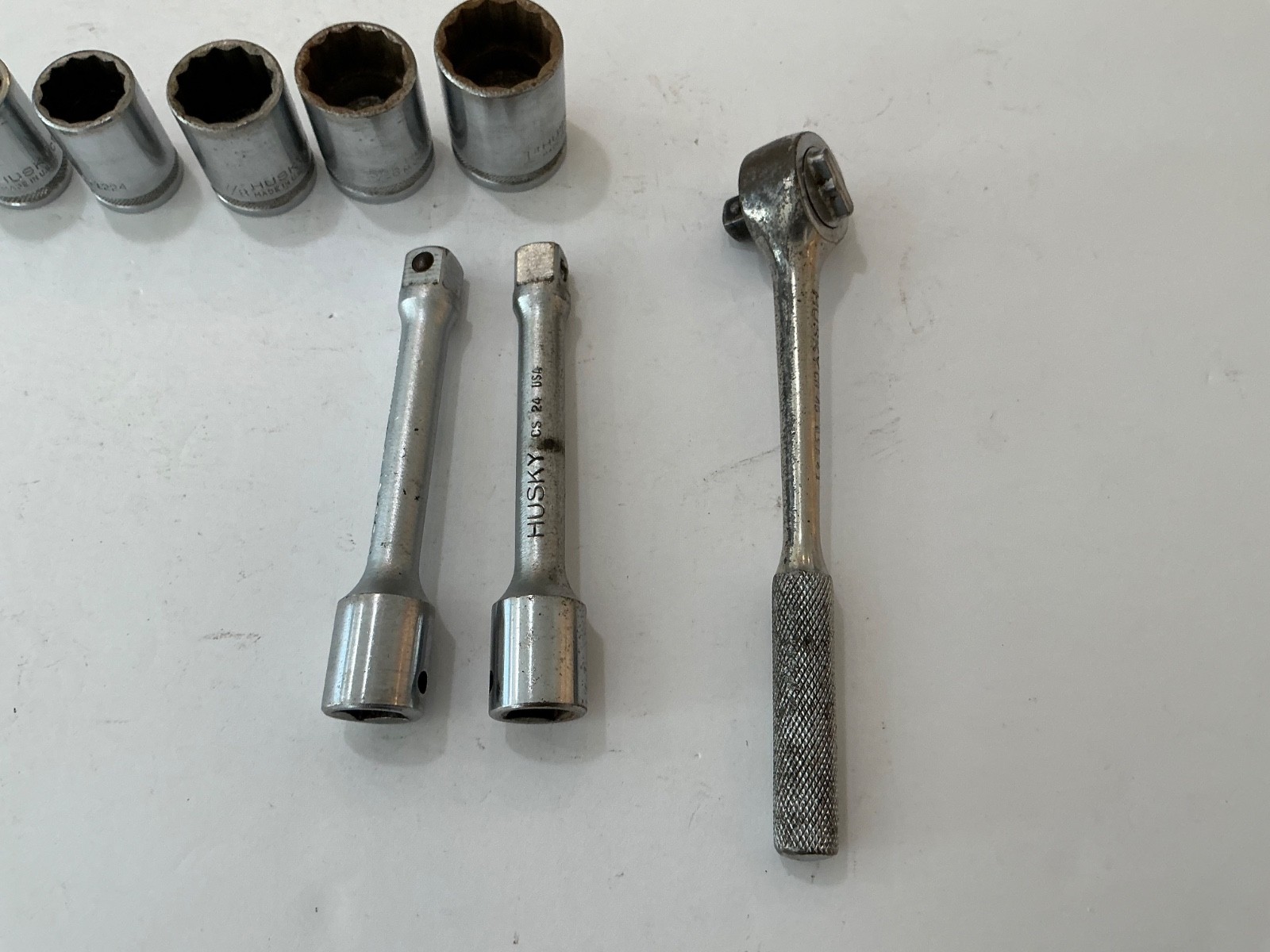 Vtg Asst Husky sockets, extensions & ratchet 10 pc USA made all for $25