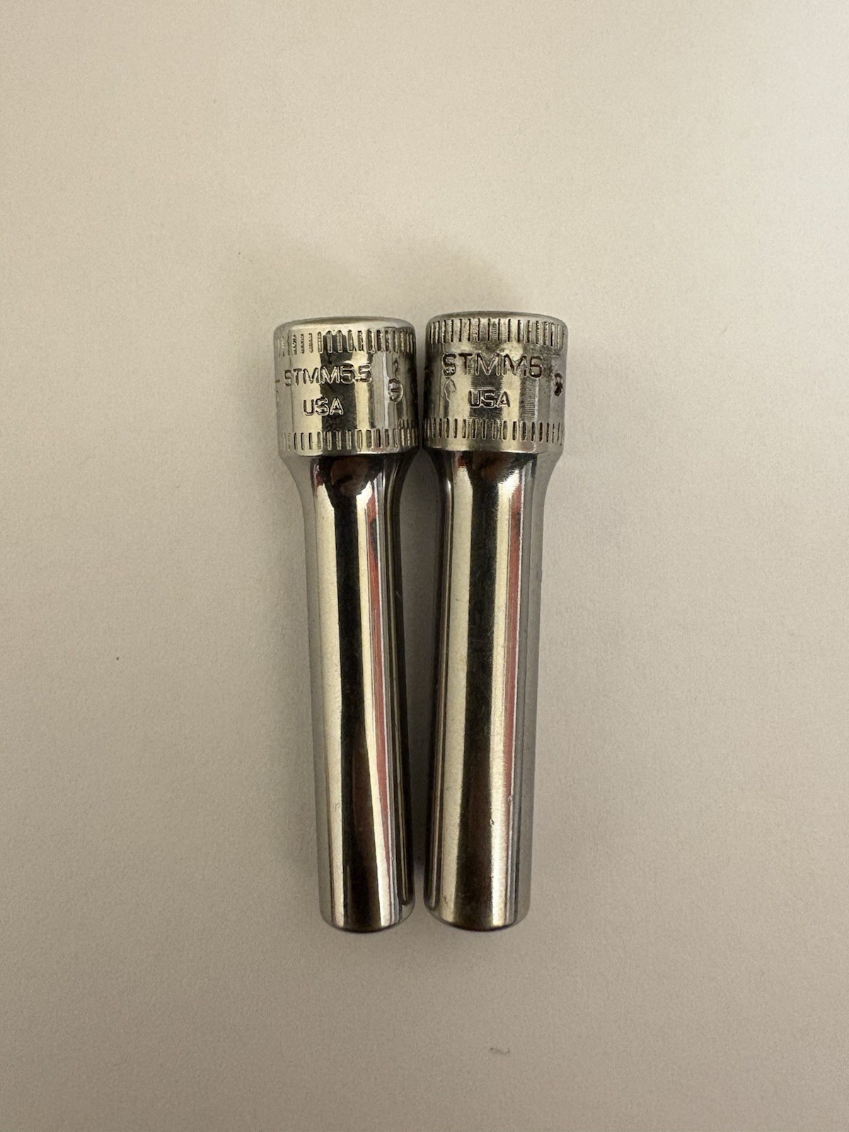 Snap On Tools 1/4″ Drive 5.5+6 mm Metric Deep Chrome Socket STMM5.5 And STMM6