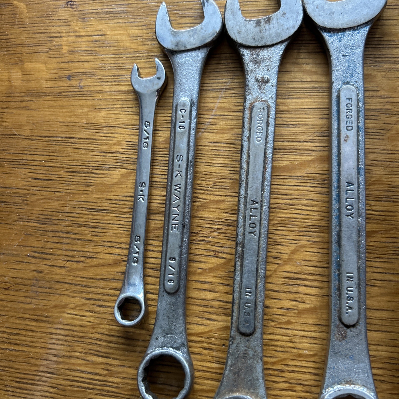 Lot Of 10 Various Sizes , Vintage S-K Wayne & Craftsman Wrenches