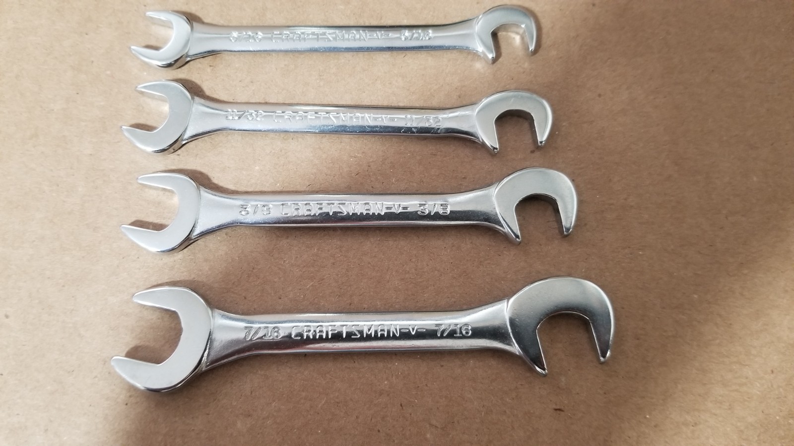 VTG Sears Craftsman 9_4306 Super-tuff Steel 8-Piece Open End Ignition Wrench Set