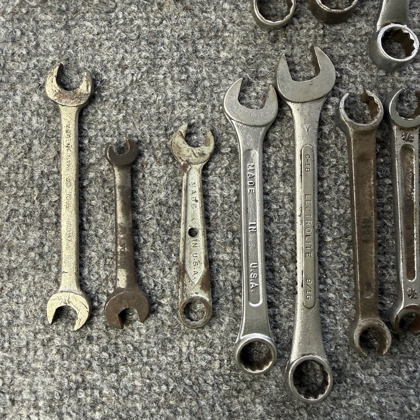 VTG Wrenches (Lot Of 28) American Made Craftsman, S-K Wayne, Lectrolite & More..