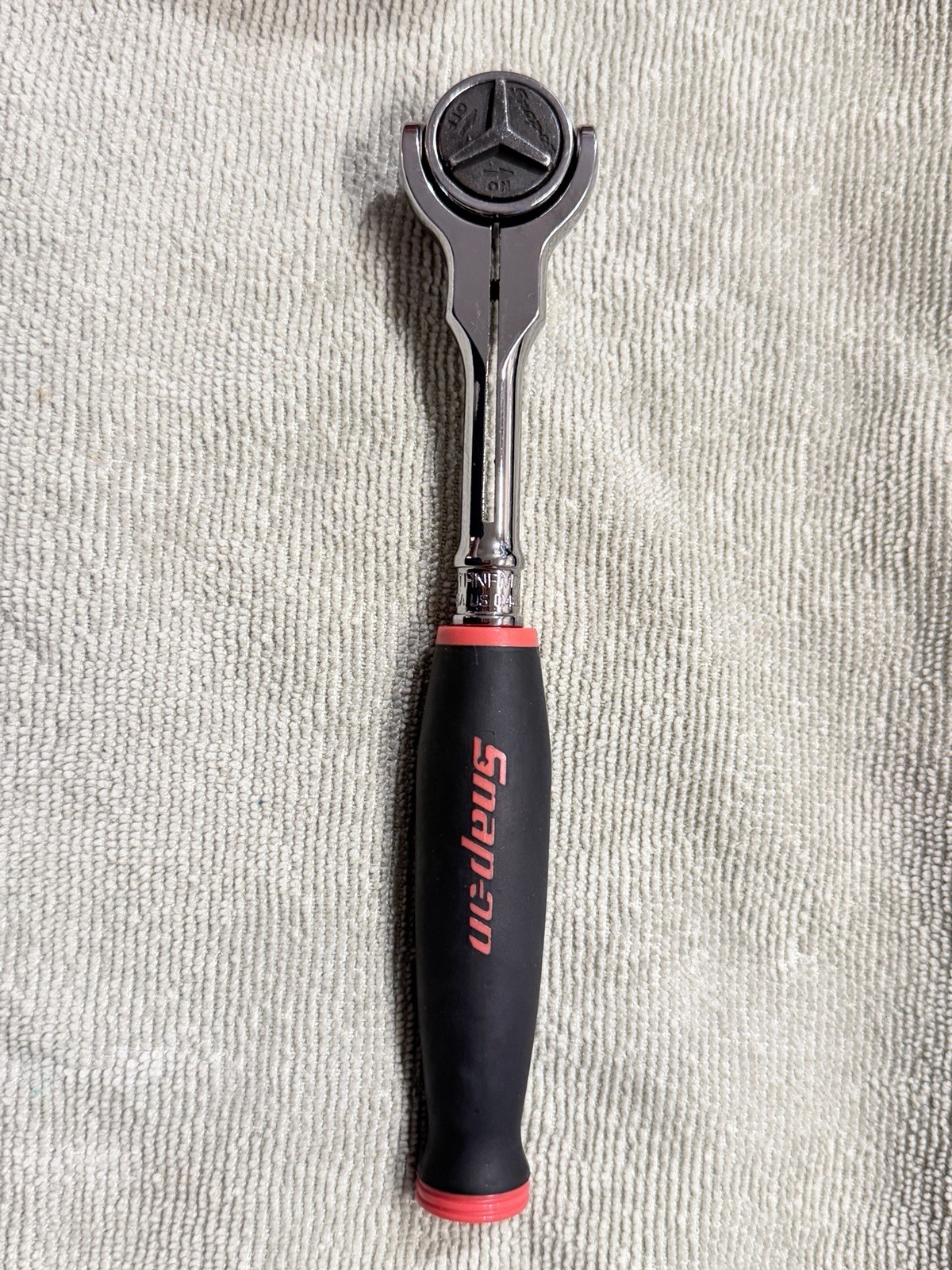 Genuine Snap-on 3/8” Drive Compact Round Head Soft Grip Swivel Ratchet FHCNF72
