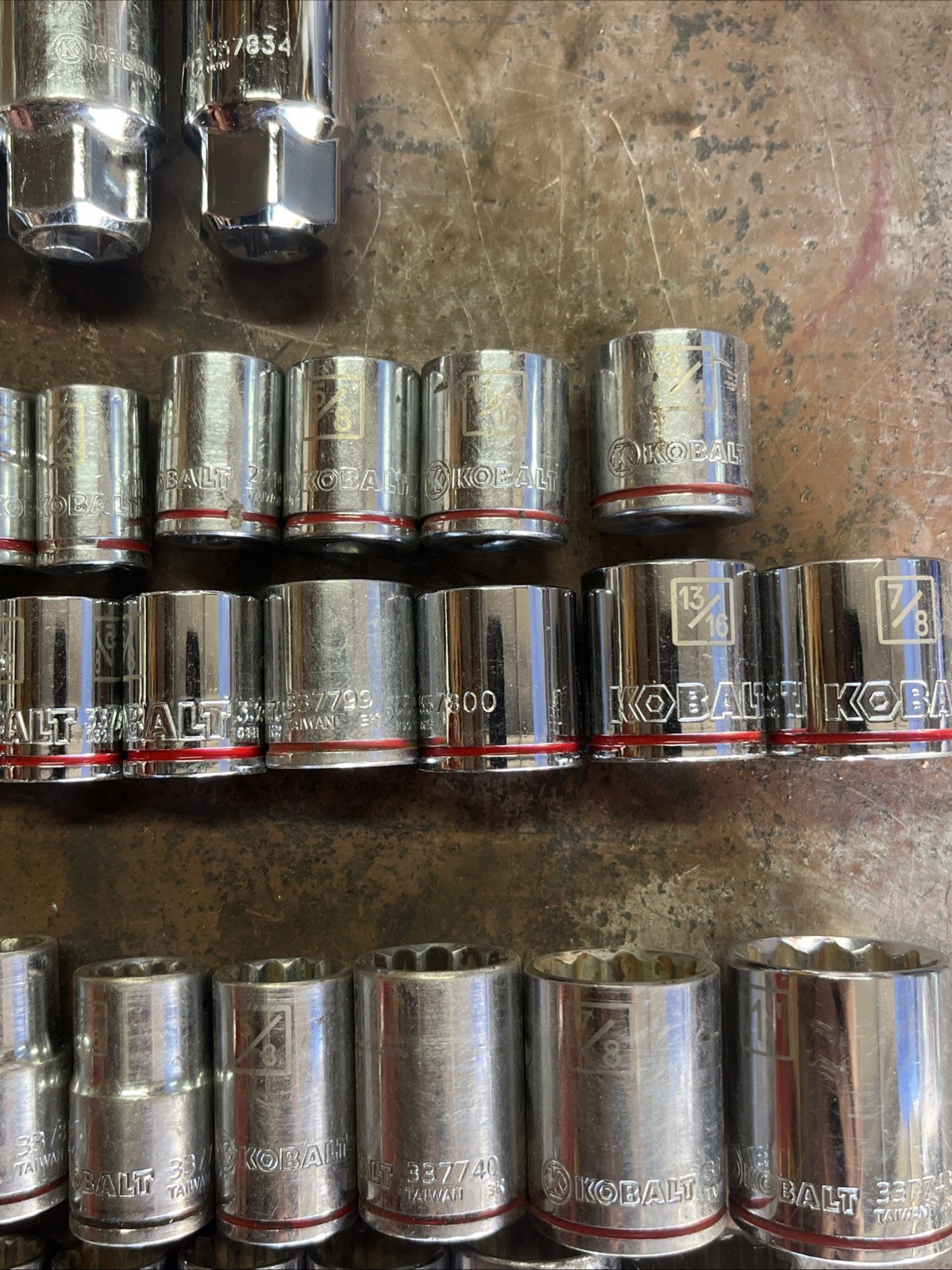 🔥 Kobalt 1/4 3/8 1/2 Drive 62 Piece 6 & 12 Point Short Deep Socket Set Lot Sae