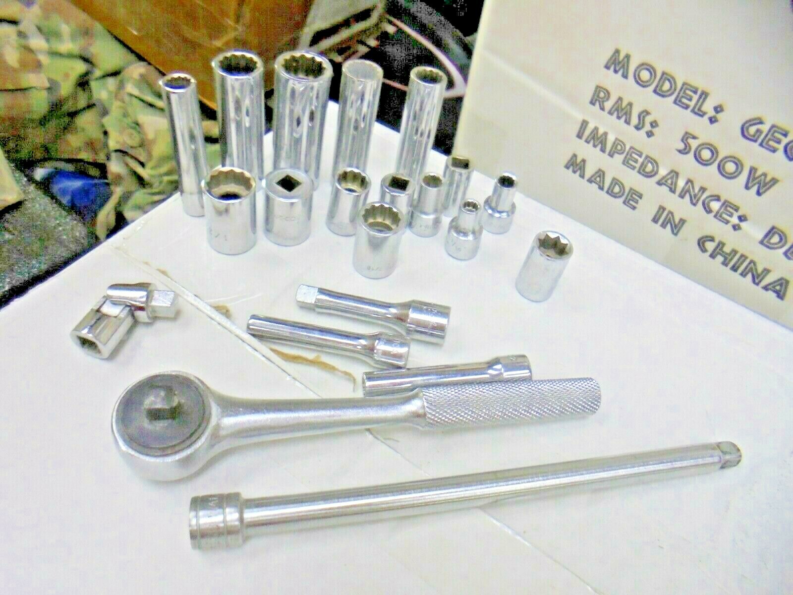 SET OF VARIOUS SOCKETS WITH A RATCHET ( 21 PC SET)