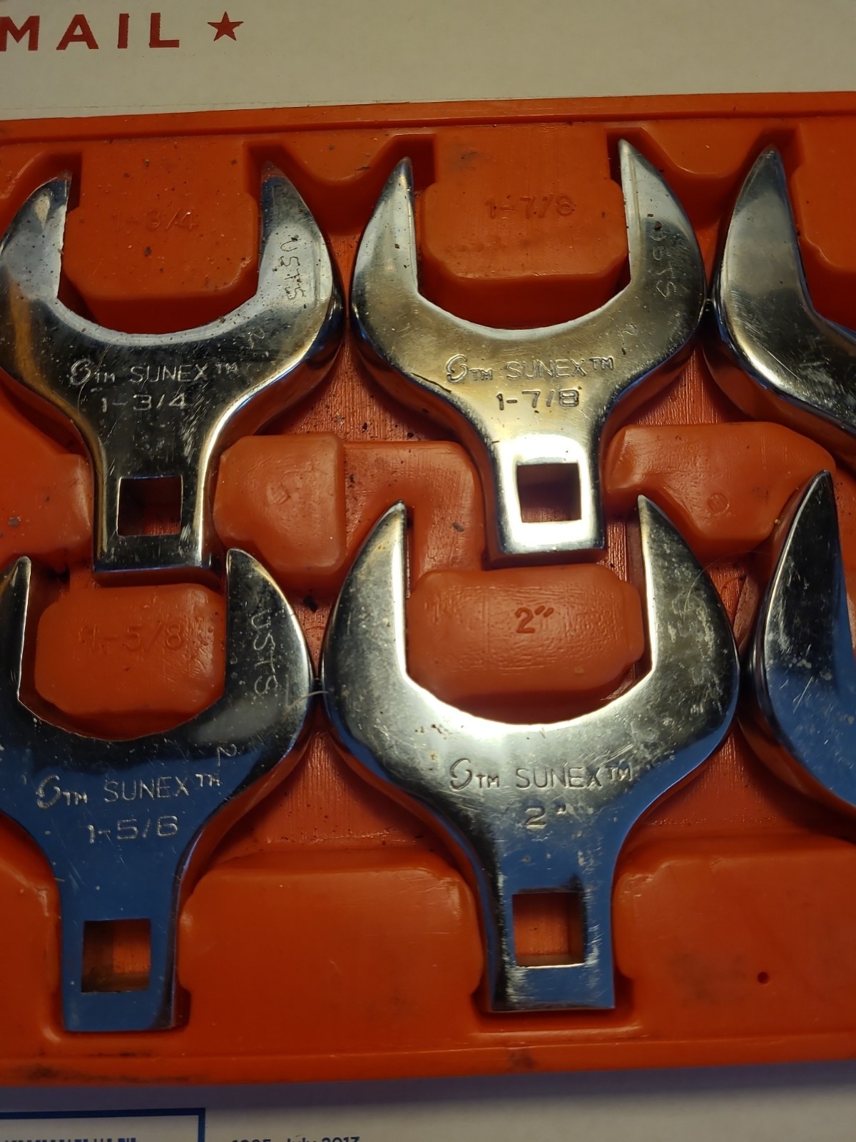 Sunex 9722A 6pc 1/2″ Drive Full Polish Fractional SAE Jumbo Crowfoot Wrench