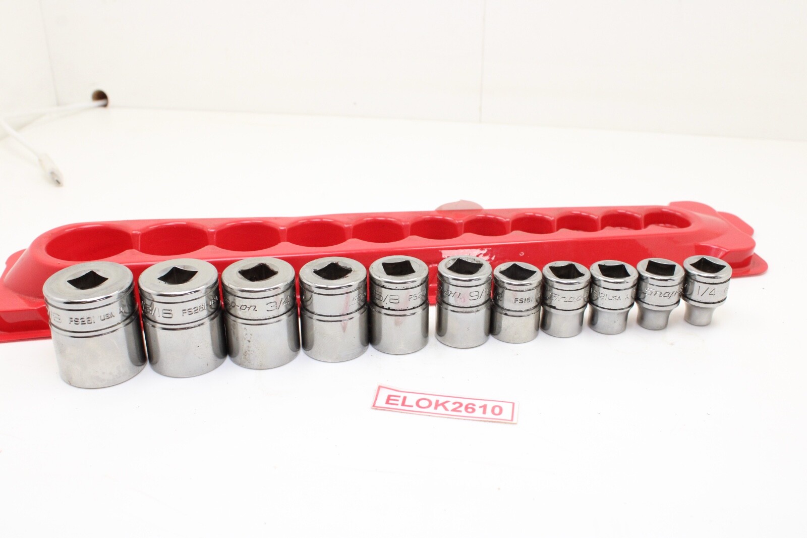 Snap On FS081-FS281 1/4″-78″ 3/8″ Drive 6 Point 11 Piece Shallow Sockets Set USA