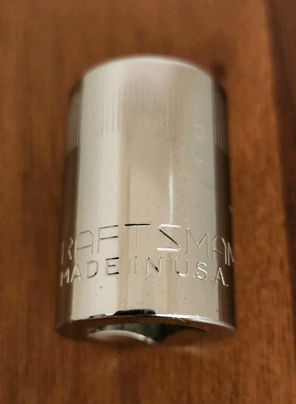 Craftsman USA 19mm Socket 12 Point 1/2″ Drive G 44238 (Top Knurl)