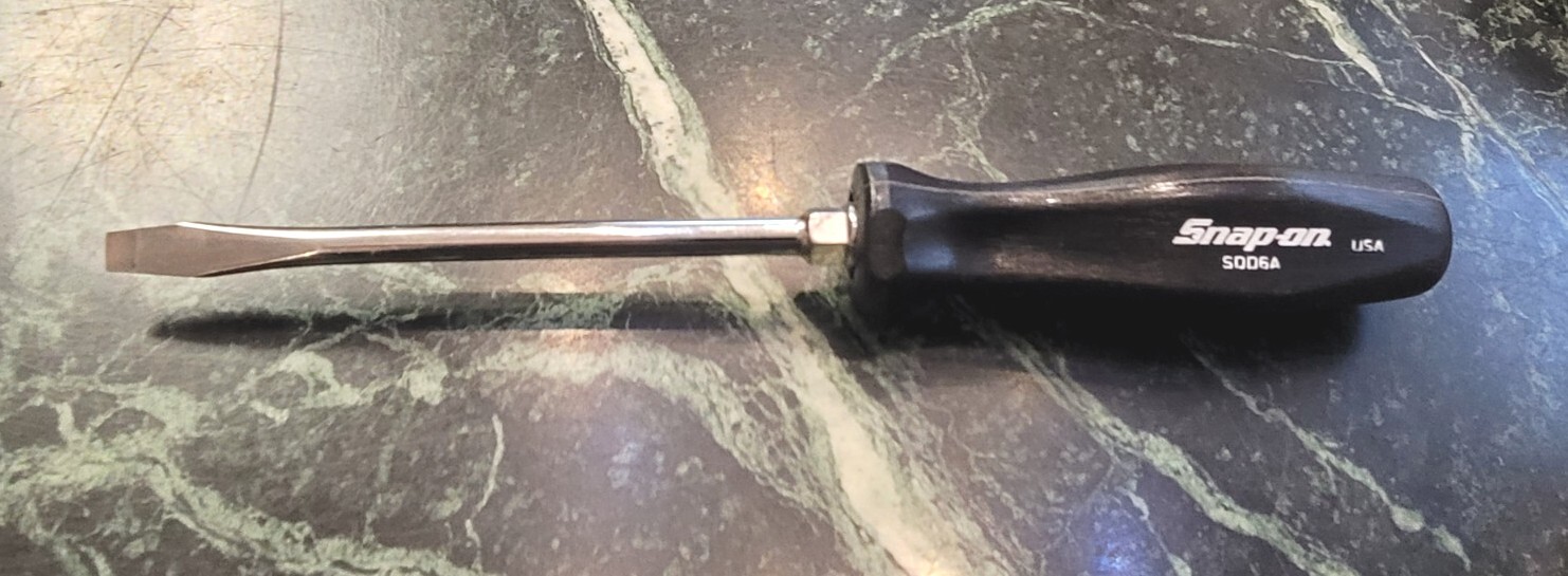 SDD6A Snap-on Tools NEW BLACK Hard Plastic Handle 5/16″ Flat Head Screwdriver