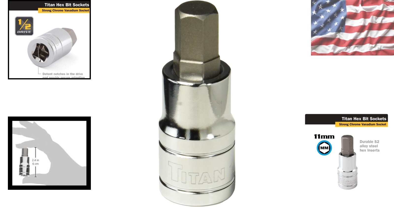 High-Strength 11mm Hex Bit Socket with 1/2-Inch Drive – Corrosion-Resistant
