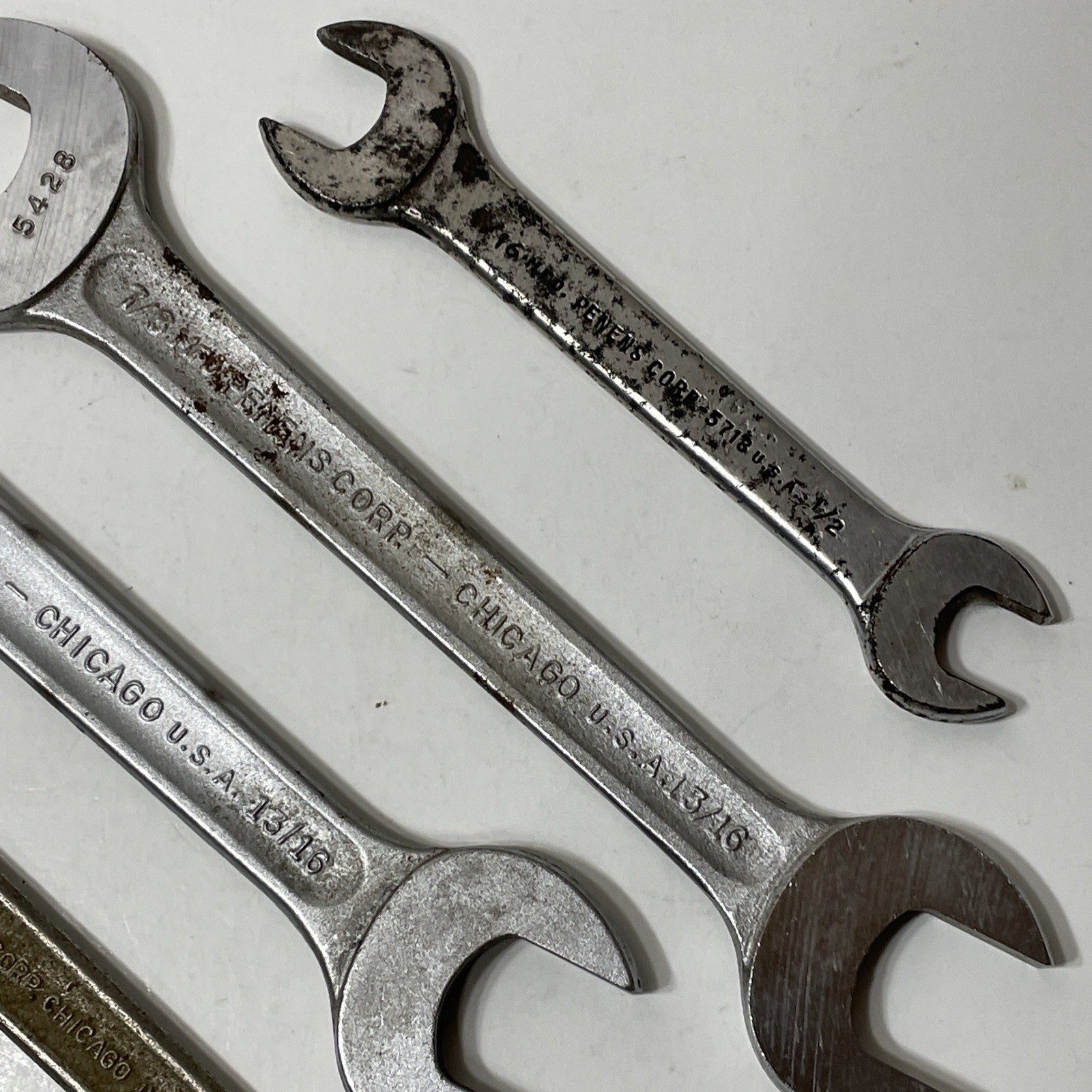 Lot of 6 Penens Corp 12pt Double Open End Wrench Tool Chicago USA VTG Recessed