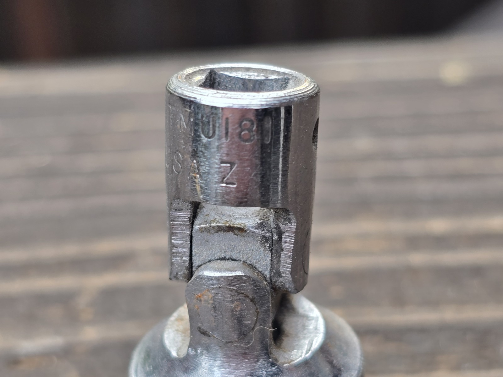 Snap-On 1/4” Dr. 9/16” 12 Point Shallow Swivel Socket TMU181 1962