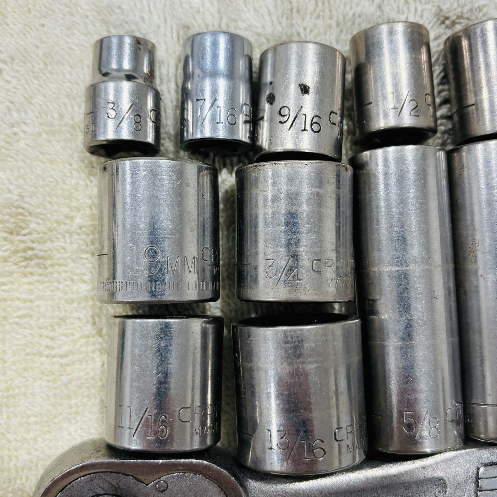 Craftsman Socket Set Deep 1/4” 3/8” 1/2” Assorted Speed Wrench Mechanic Vtg
