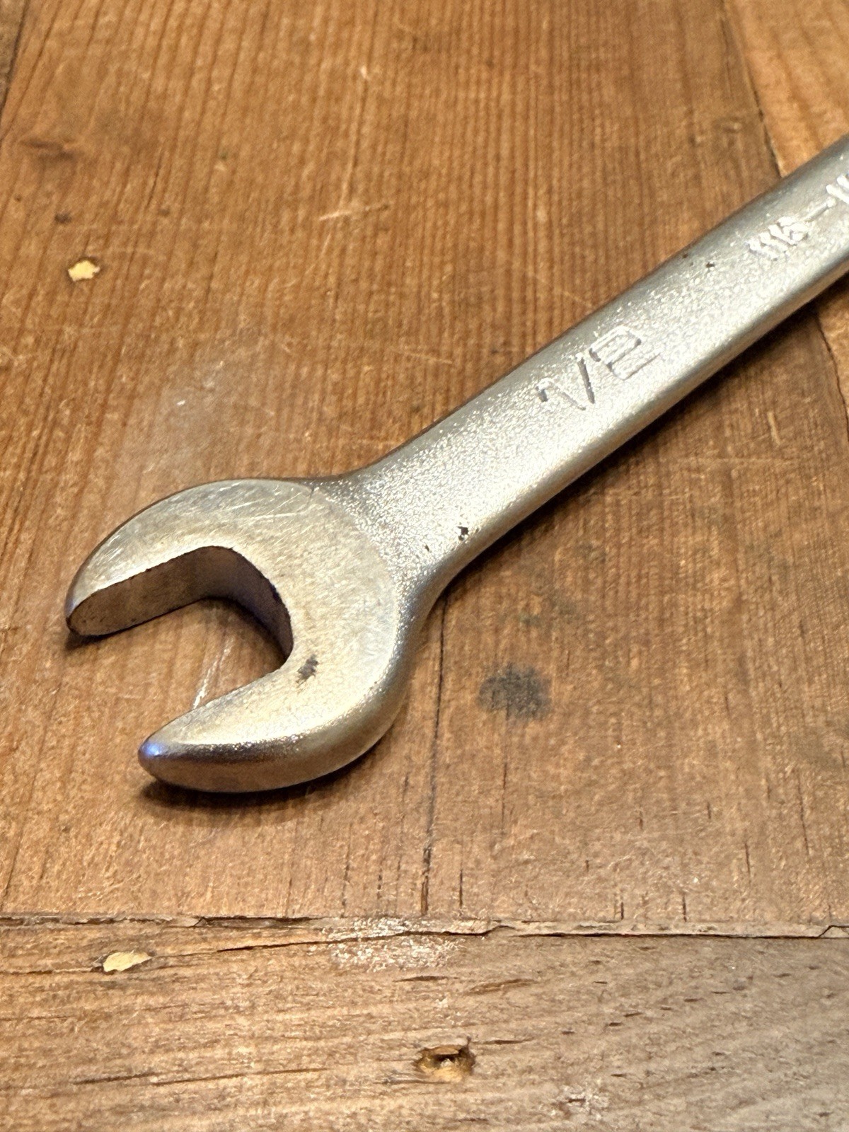 Vintage 7» Long Wright Tool 1/2″ Combination Wrench 1116 Satin – Made in USA
