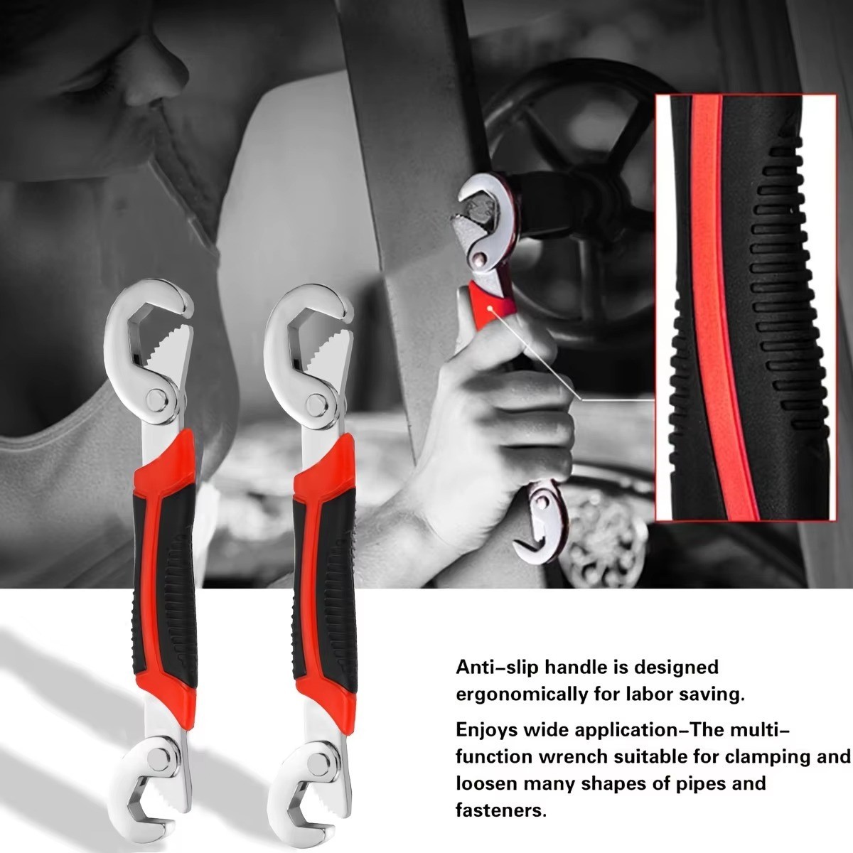 1pc Wrench Tool Kit Multi-Use Small Universal Quick Adjustable Open-End Wrench