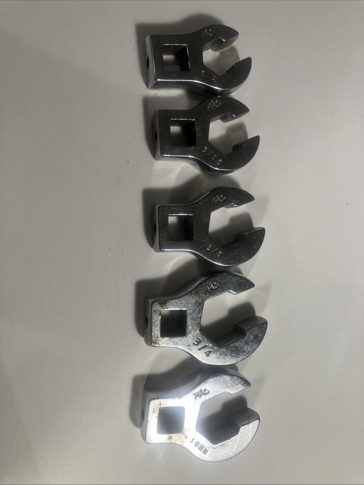 MAC Tools SAE 3/8″ Drive 18mm,3/4,5/8,9/16,1/2,Wrench Open Crowfoot Socket Lot