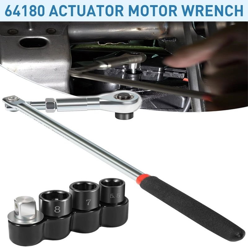 64180 Actuator Motor Tool Set 5.5mm 7mm 8mm Socket and 1/4″ Square Drive Adapter