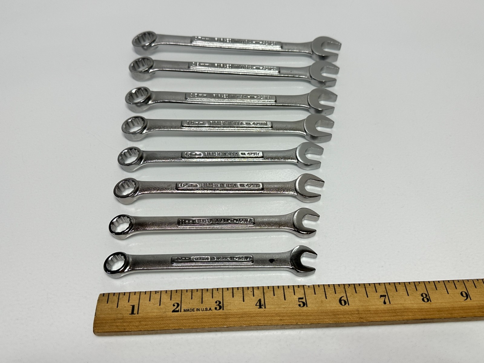 NOS Craftsman Tools USA VA 8pc Metric 10mm to 17mm Combination Wrench Set 12 PT.