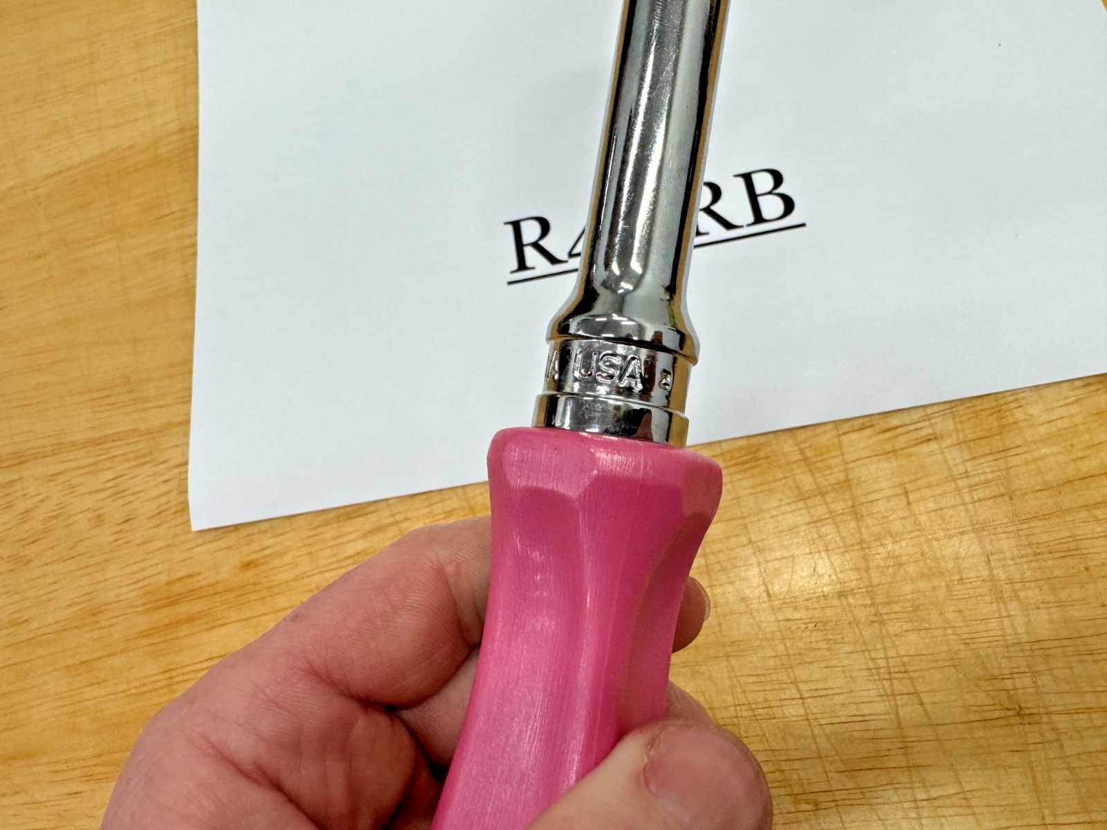 Snap-on Tools USA PEARL PINK 1/2″ Drive Hard Grip Ratchet SHD80APP RARE NOS