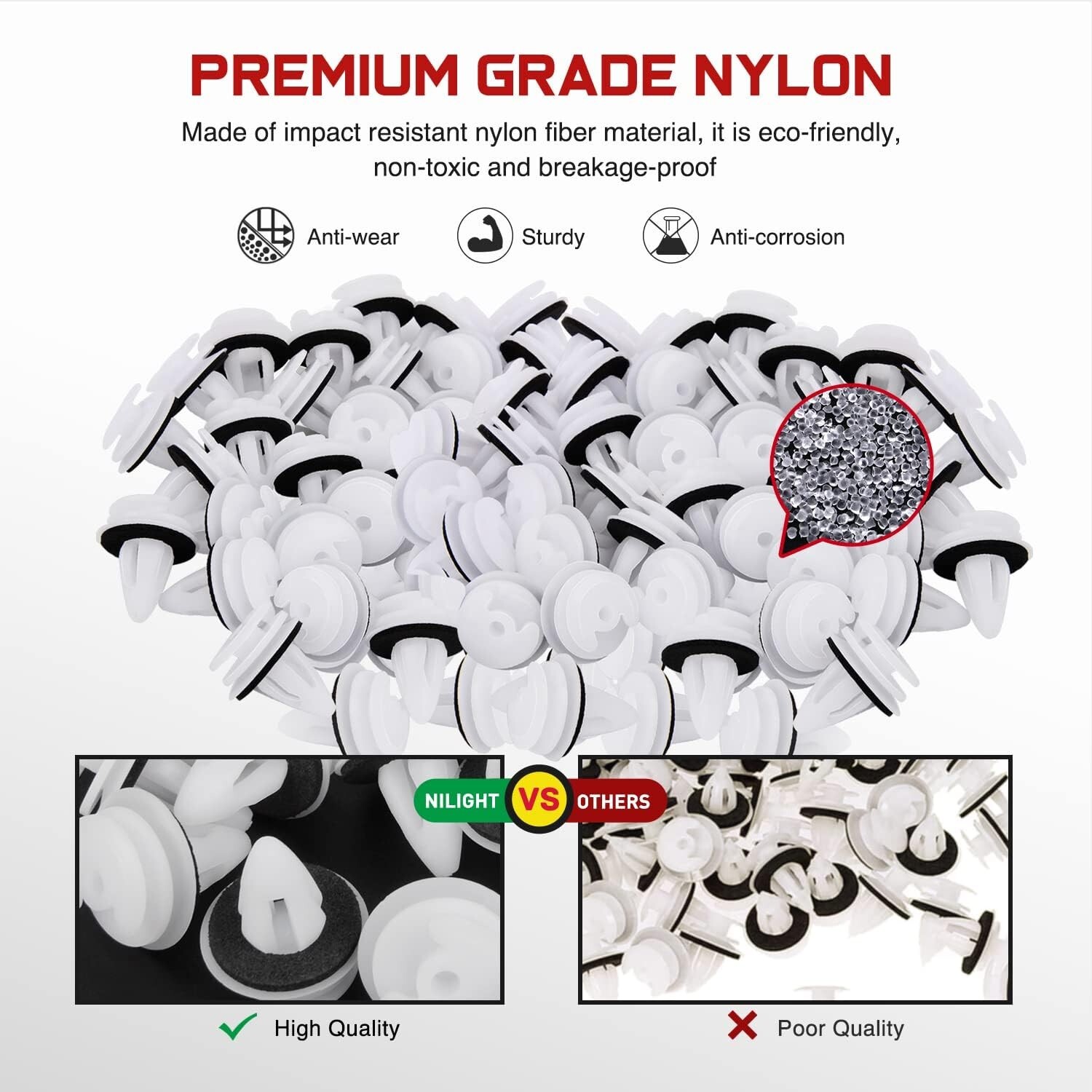 Nilight 50Pcs Door Trim Panel Retainer Clips 9mm Compatible with BMW#51411973500