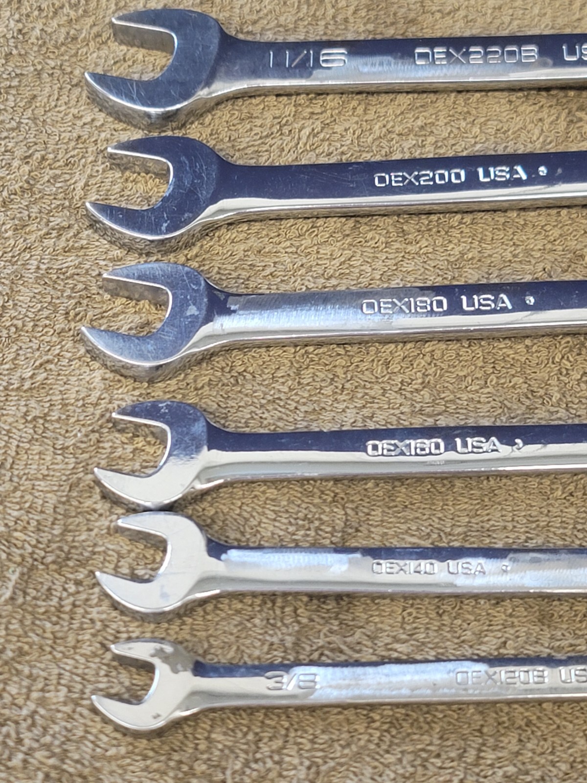 Snap on Short OEX OXI Combination Wrench Set Sae 11/16 5/8 9/16 1/2 3/8 1/4 5/32