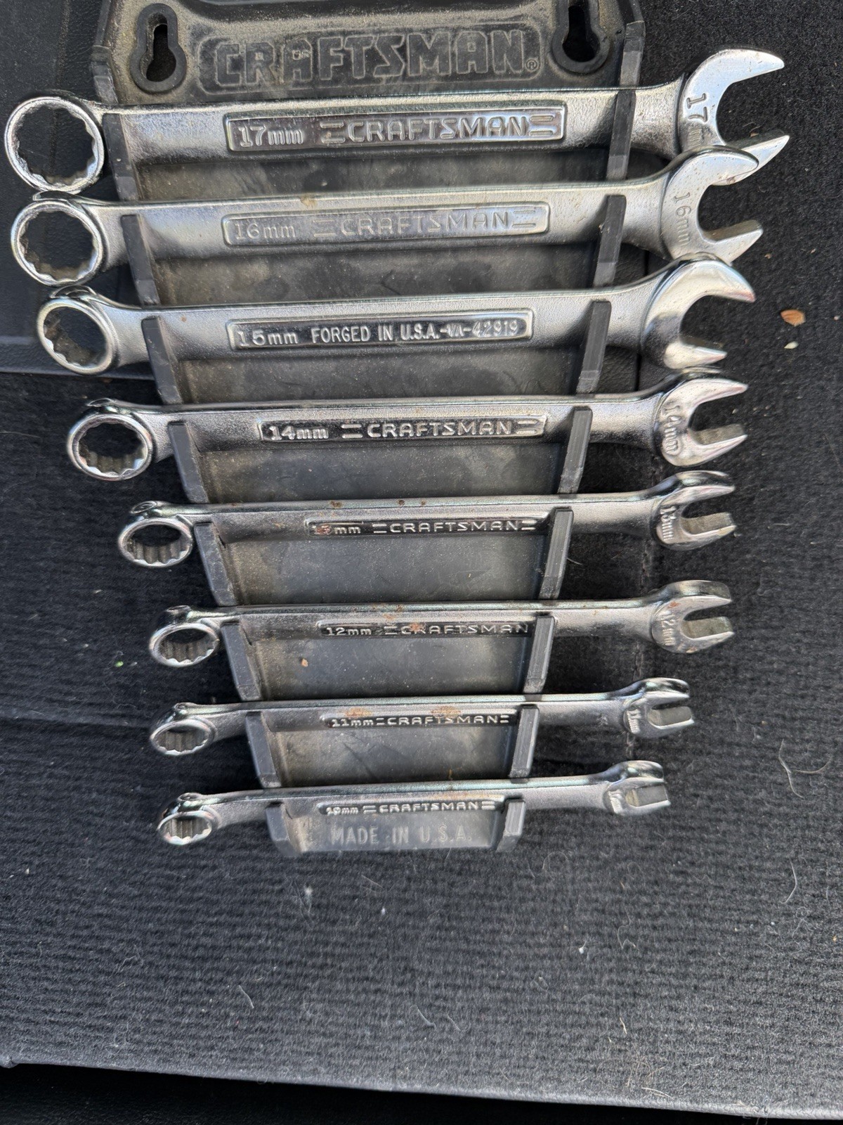 Vintage USA Craftsman Combination Wrenches 7 Piece 10-17 Mm